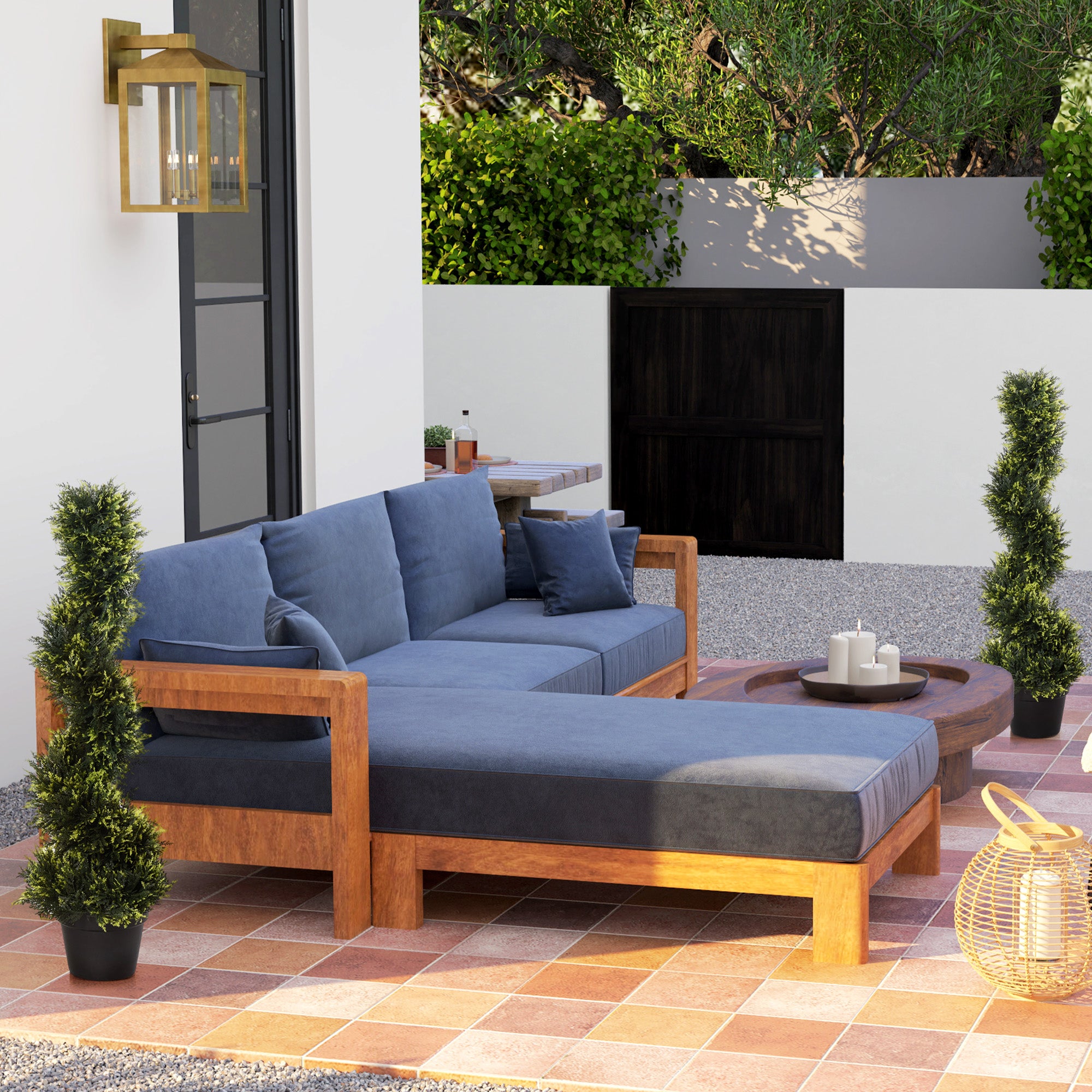 Outsunny 2er-Set künstliche Zedernbäume 90 cm Spiralform