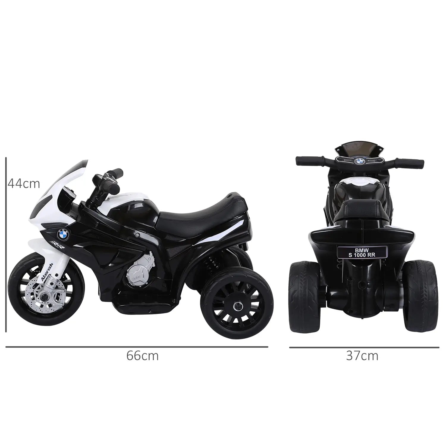 HOMCOM Elektro Kindermotorrad BMW S1000RR Elektromotorrad mit Musik, Scheinwerfer, Kinder Elektro Motorrad für Kinder von 18-36 Monaten Schwarz