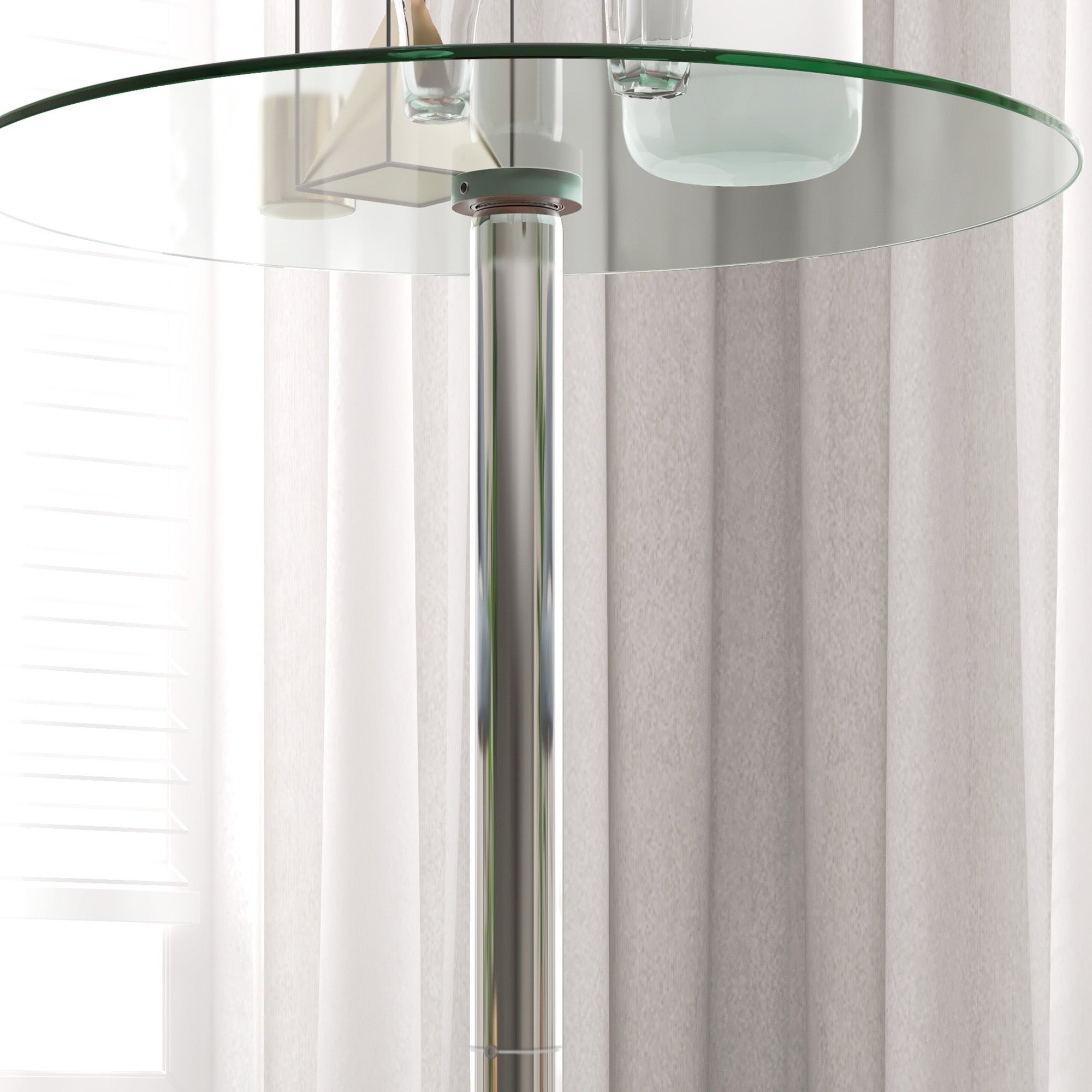 HOMCOM Bartisch Stehtisch, Runder Tisch, gehärtet Glasplatte, modernes Design, 60 x 60 x 102 cm, Silber