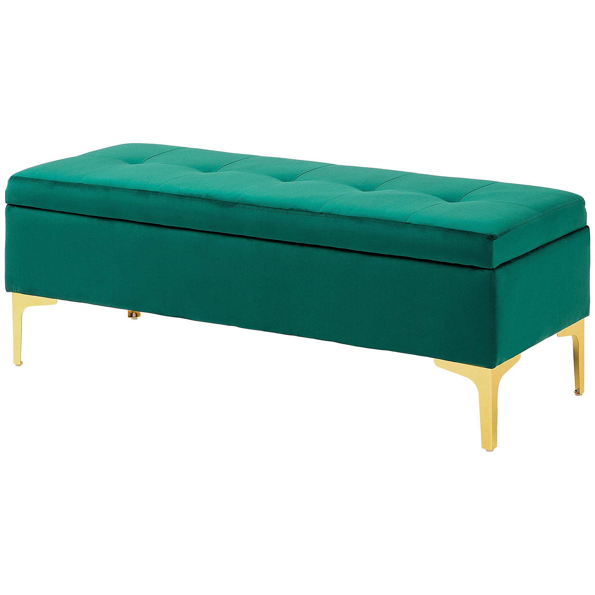 HOMCOM Sitzbank mit Stauraum, belastbar bis 120kg, 120x44x44,5cm, Grün