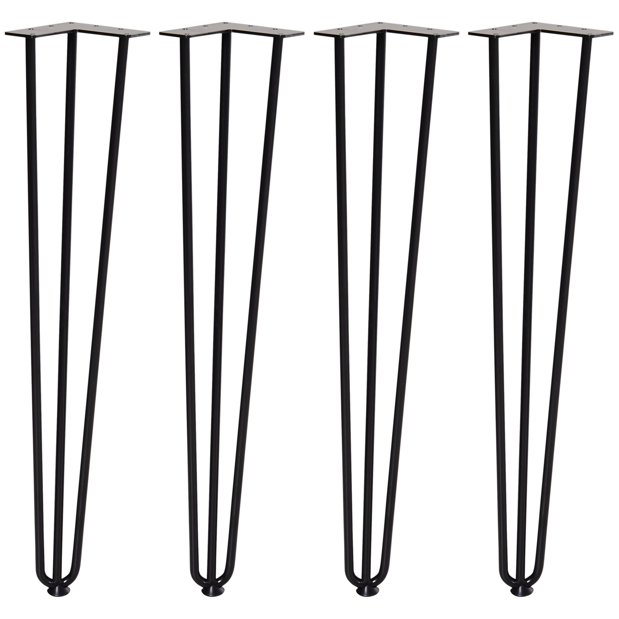 HOMCOM Tischbein-Set, 4 Stahl-Tischbeine, Gabel-Design, 40 kg belastbar, Schwarz