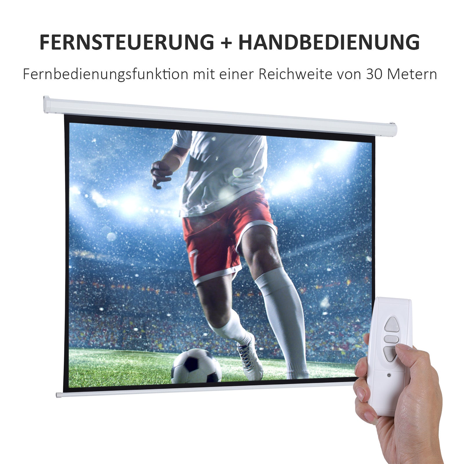 HOMCOM Beamer-Leinwand, Projektionsleinwand, 100 Zoll, 4:3, 203x152 cm, Weiß