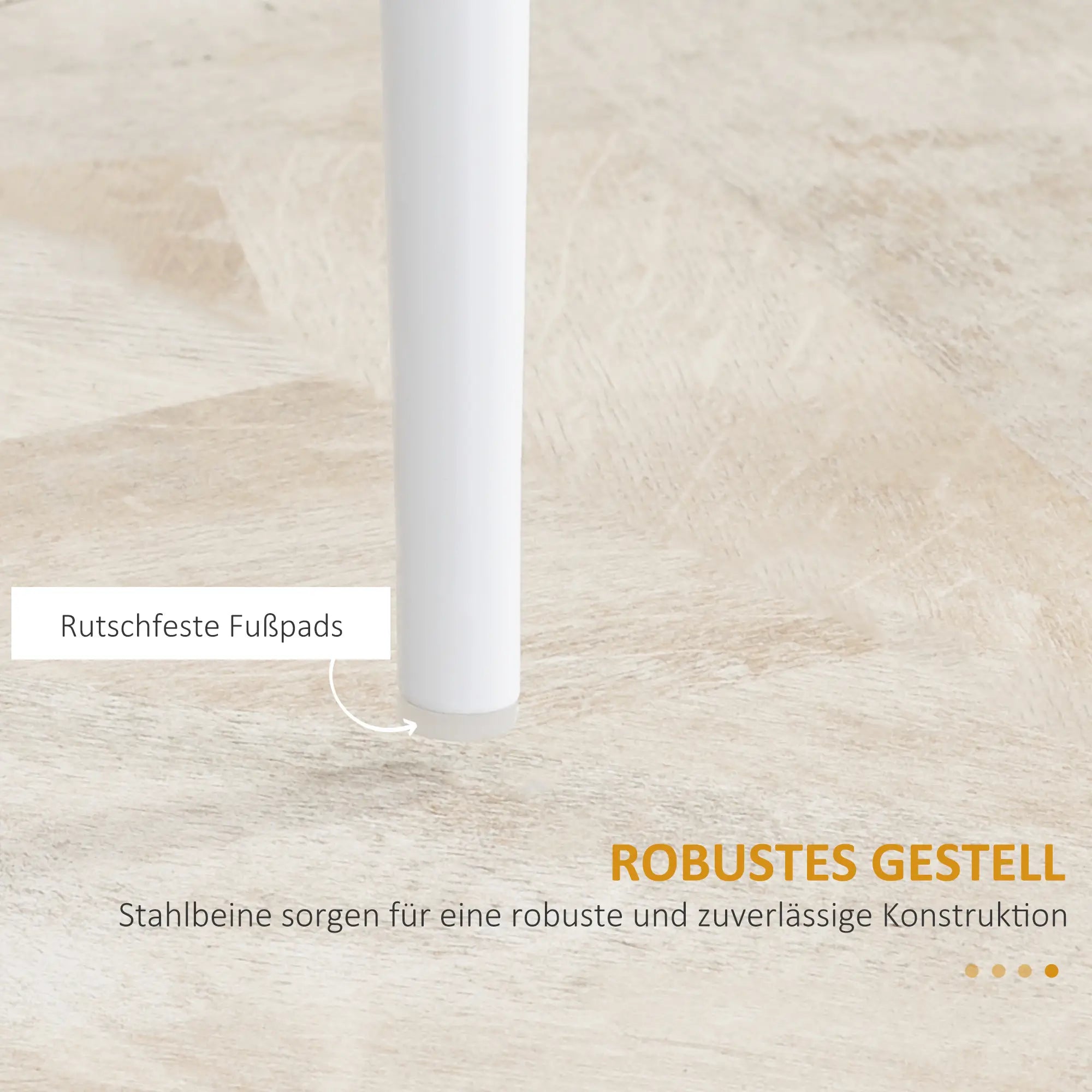 HOMCOM Esszimmerstuhl 4er-Set gepolstert hohe Rückenlehne Weiß