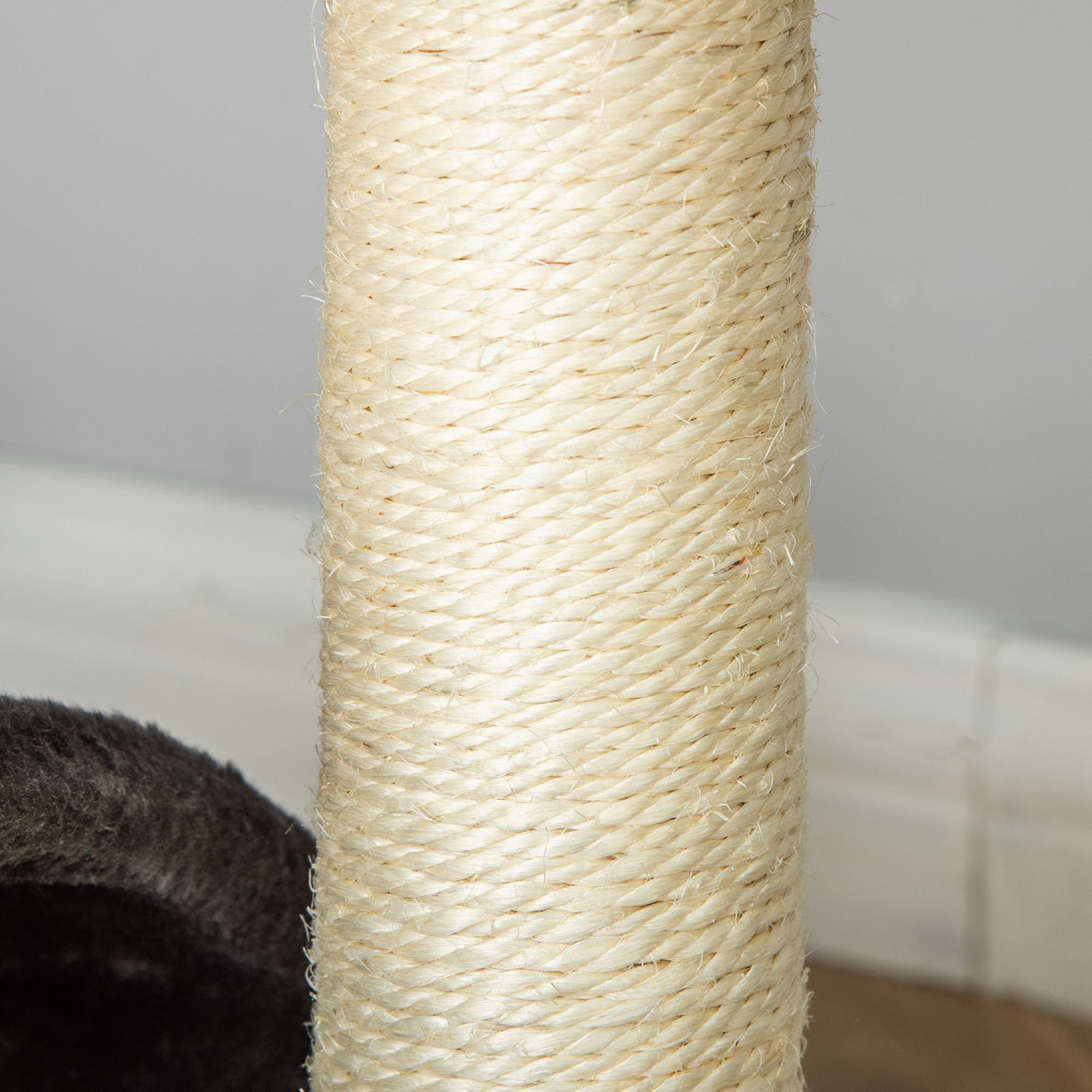 PawHut Kratzbaum Katzenbaum mit Spielbällen Katzenkratzbaum Sisalseil-Kratzstangen Grau 35,5 x 37 x 46 cm