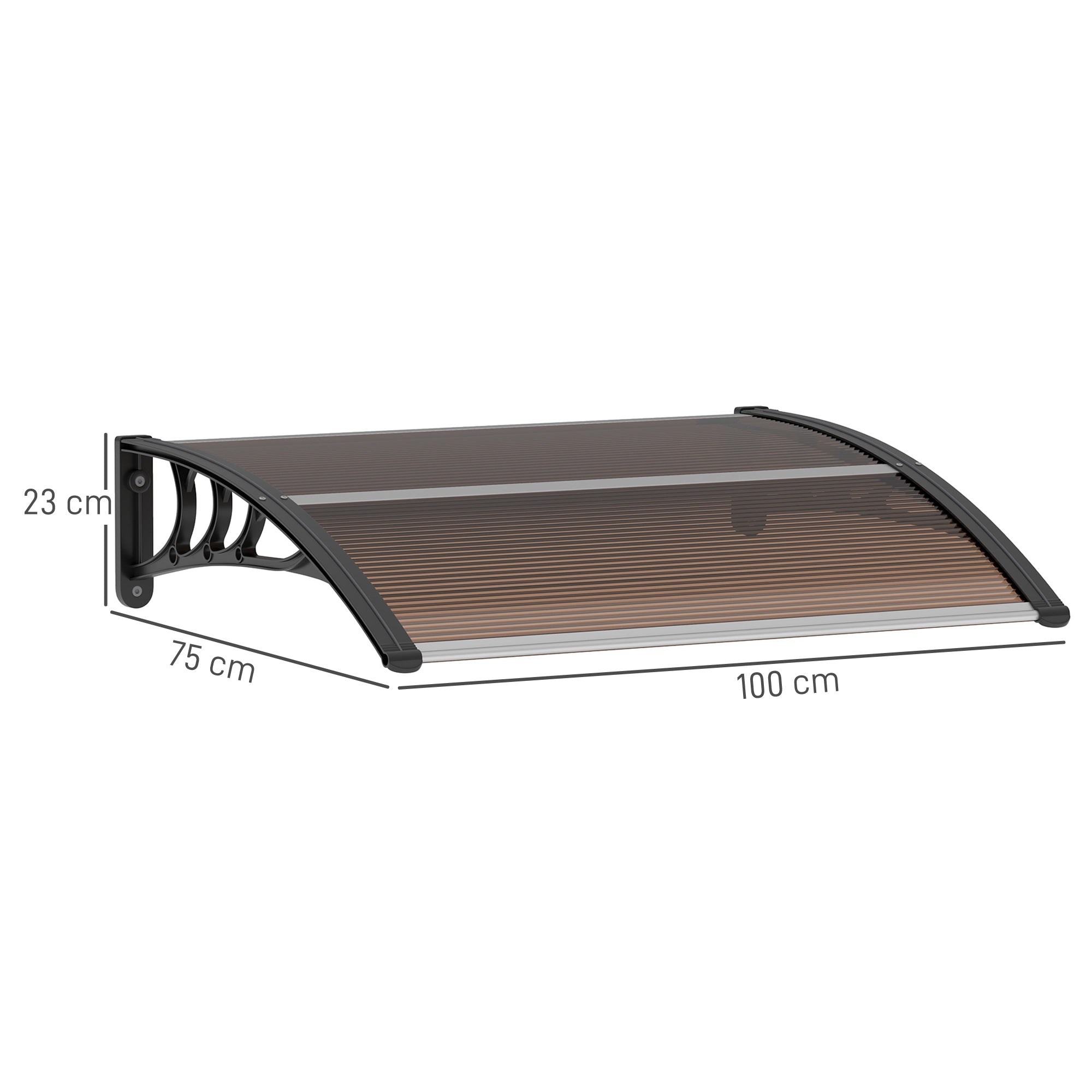 Outsunny Vordach Haustürvordach 120 x 75 cm Pultvordach Überdachung Polycarbonat