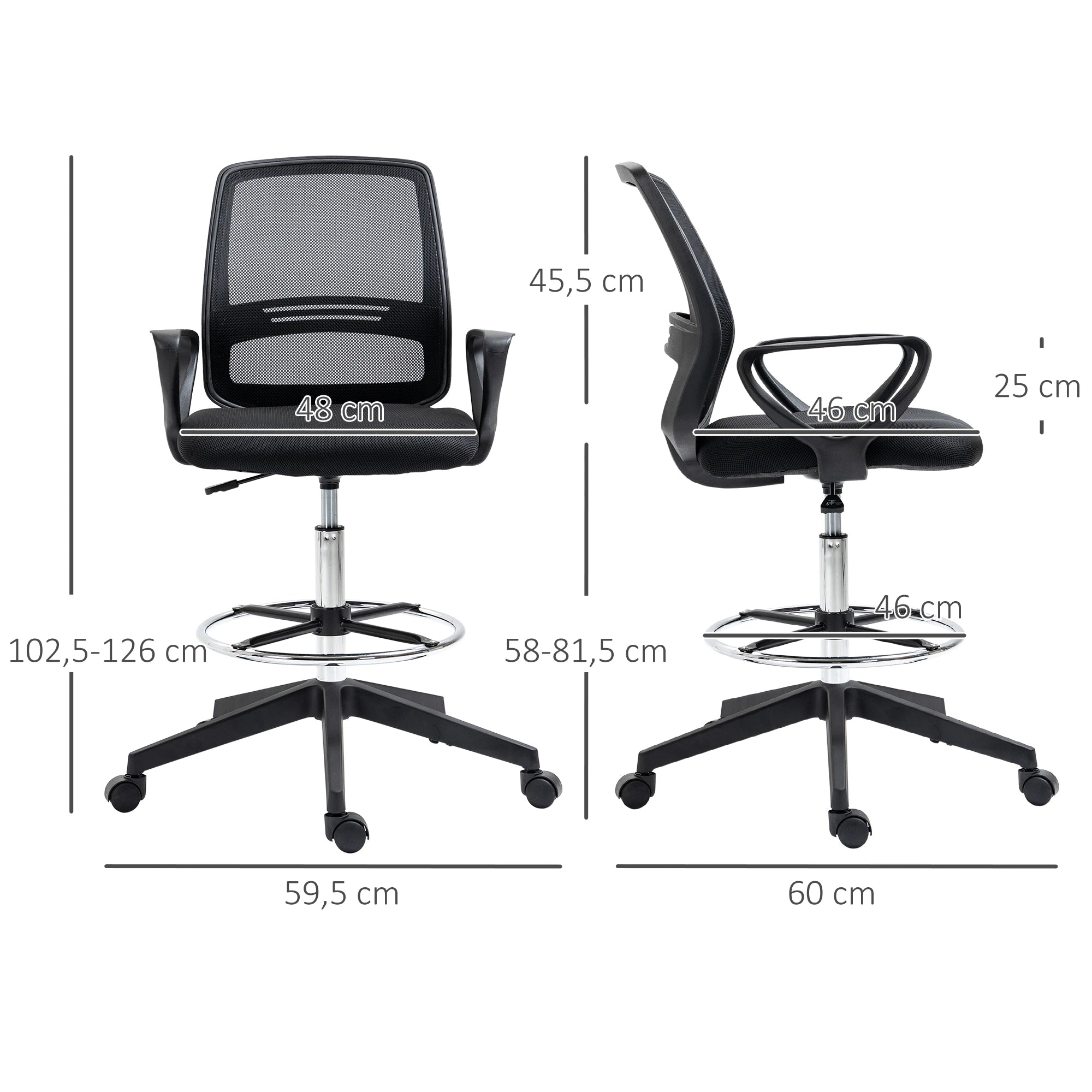Vinsetto Bürostuhl höhenverstellbar mit Fußstütze ergonomisch