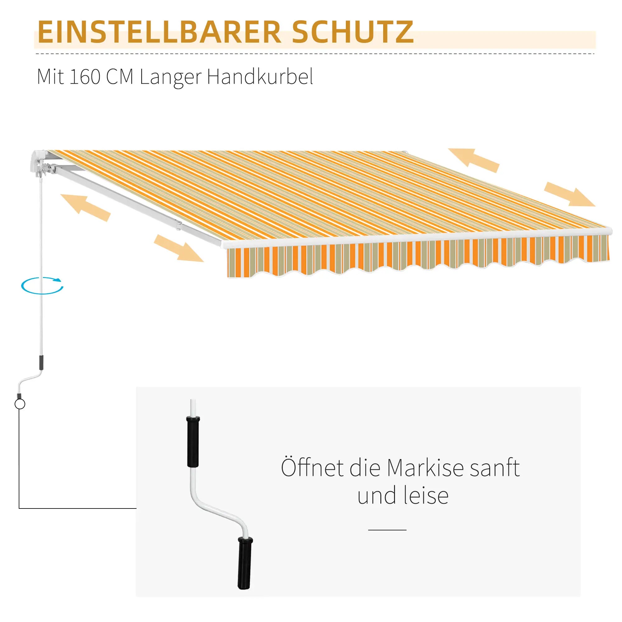 Outsunny Gelenkarmmarkise Balkon Terrasse UV50+ wasserabweisend
