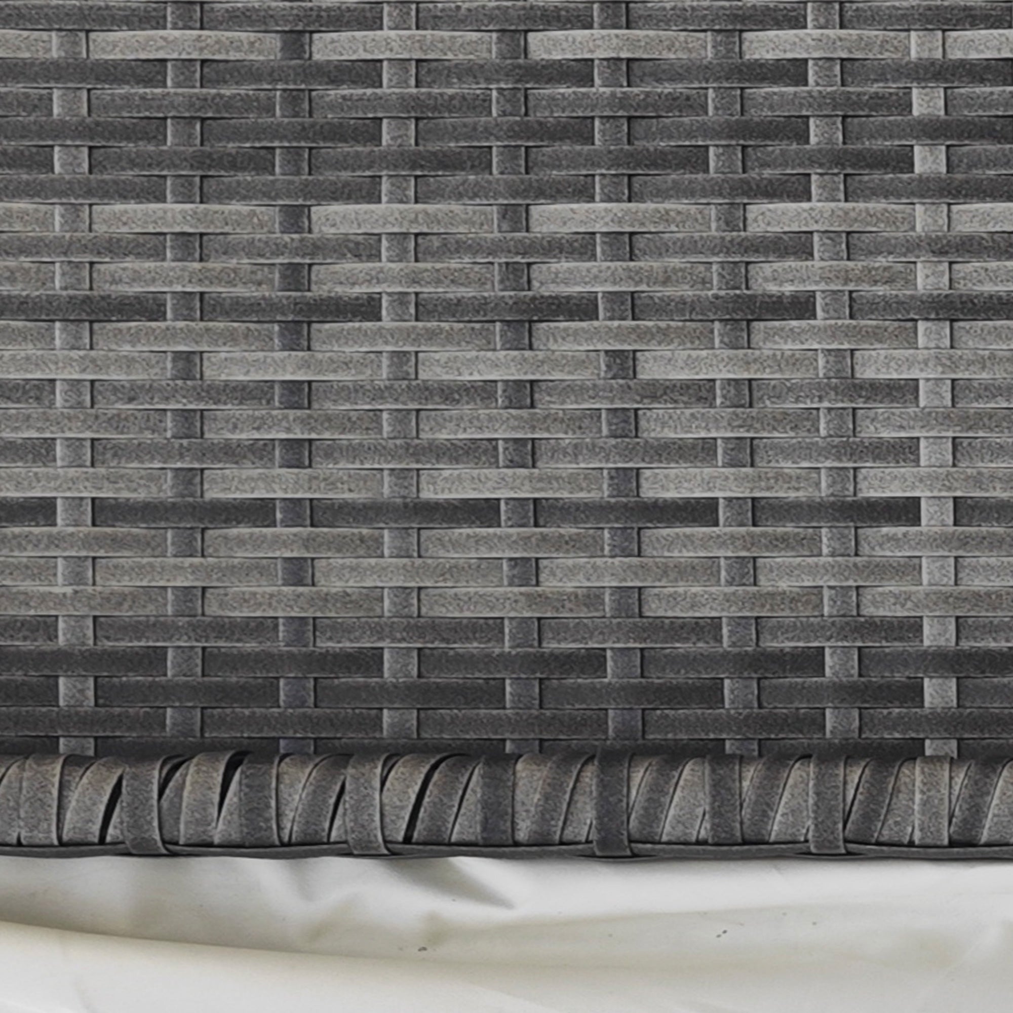 Outsunny Balkontisch, halbrund, Polyrattan+Metall, 100x50x74 cm, Grau