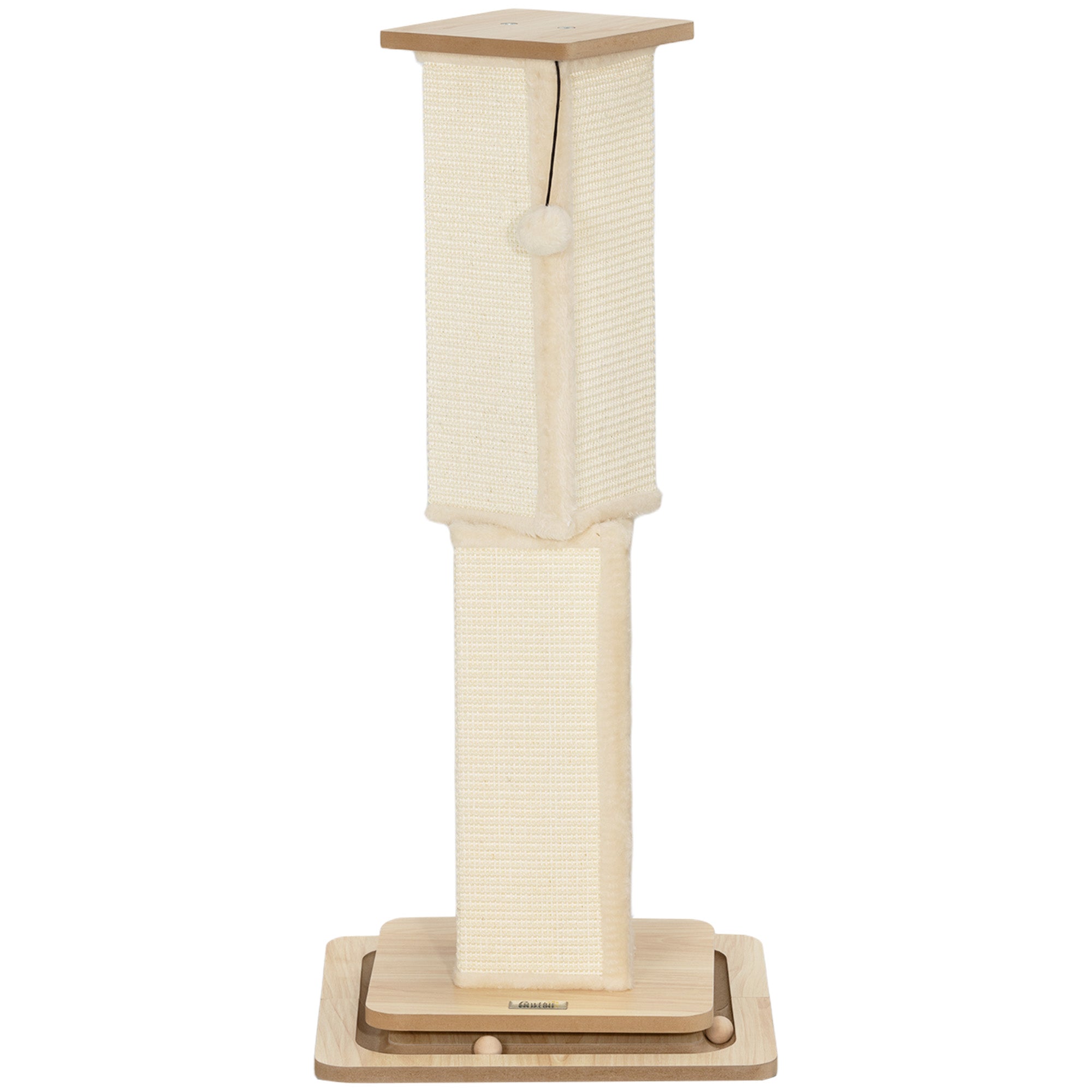 PawHut 3-in-1 Kratzstamm 87 cm mit Spielball & Sisalsäule