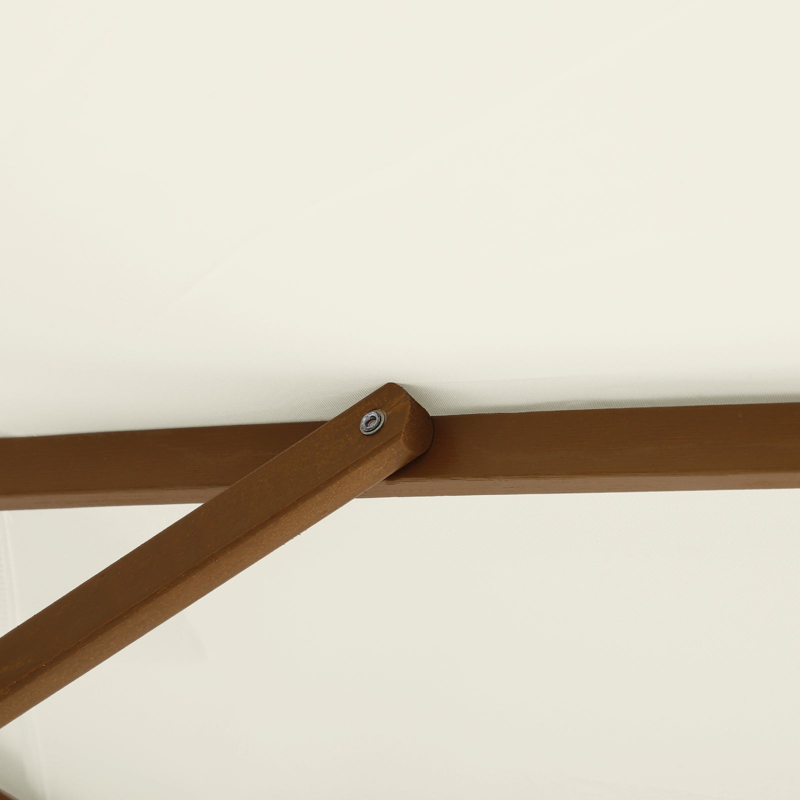 Outsunny Sonnenschirm Ø 250 cm, Sonnenschirm mit Seilzugmechanismus Balkonschirm Strandschirm aus Bambus windfest Marktschirm Sonnenschutz für Balkon Terrasse Garten, Weiß