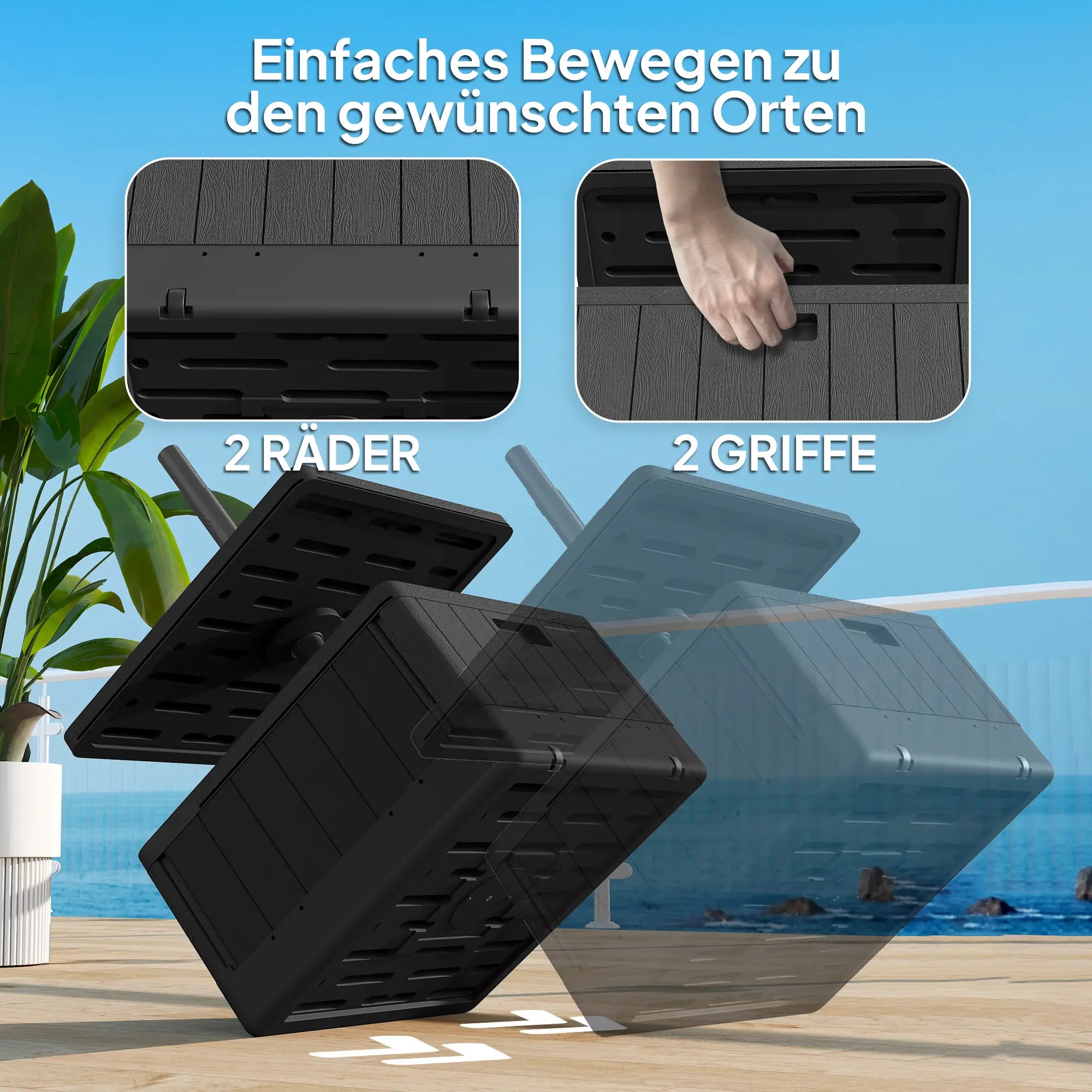 Outsunny 3-in-1 Schirmständer 80?kg Schwarz