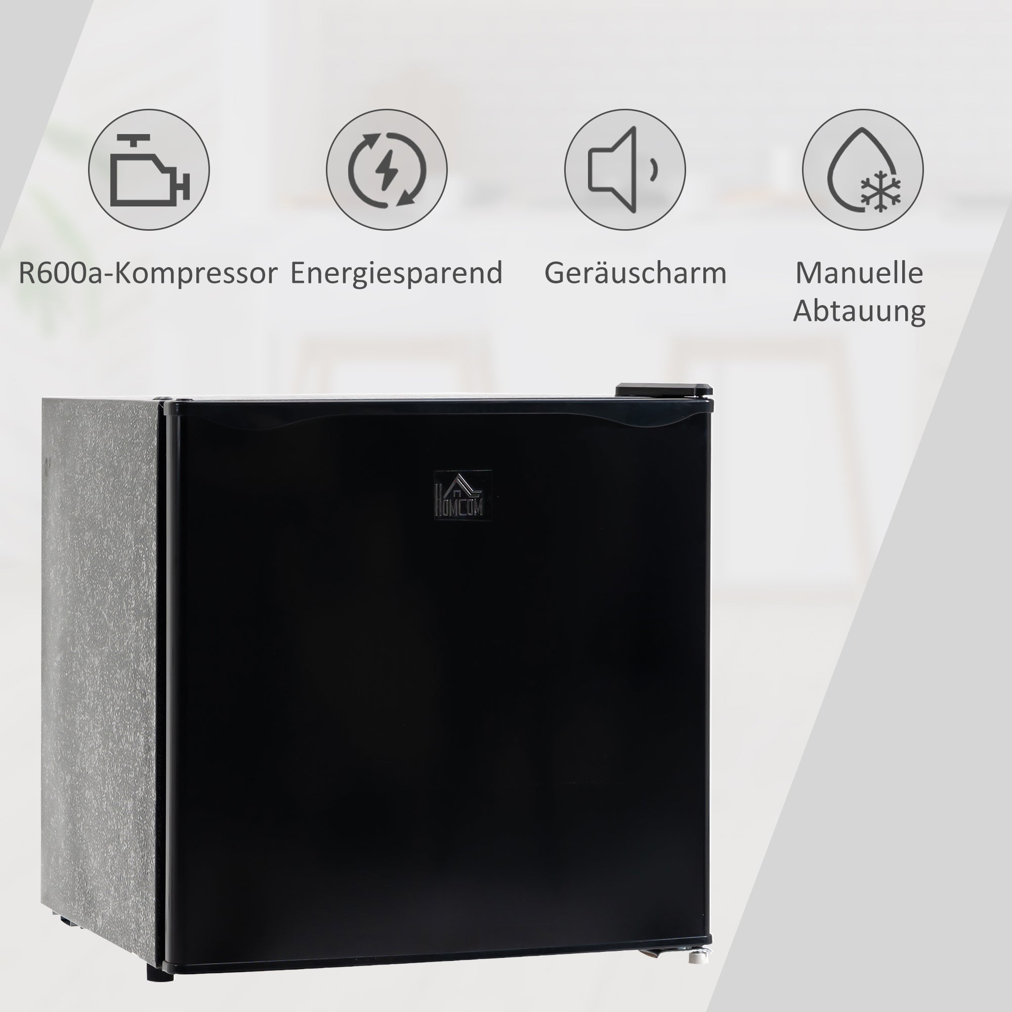 HOMCOM Mini-Gefrierschrank 35 L Gefrierbox elektrisch freistehend 45 W Mini Gefriertruhe Minikühlschrank 41dB -14 bis -24℃ 5-stufige Temperaturregelung 47 x 44,2 x 48,8 cm Schwarz