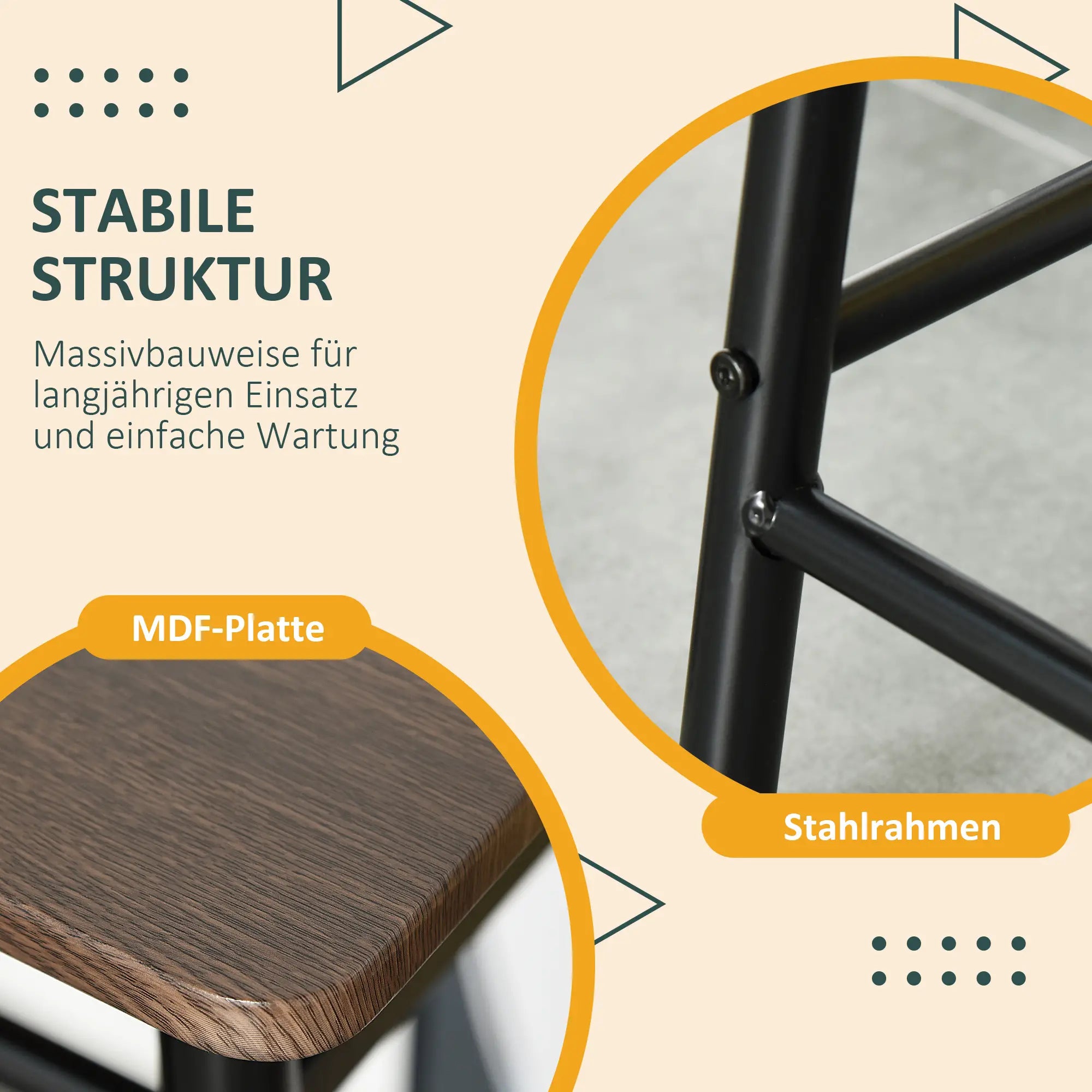HOMCOM 3-teiliges Bartisch-Set mit Lagerregal, Schwarz