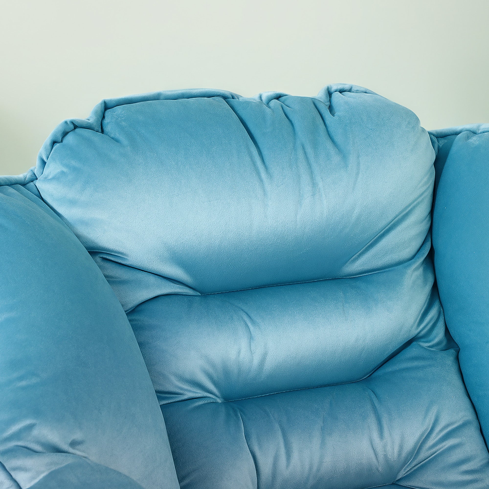 HOMCOM Moderner Akzentstuhl, Polsterstuhl mit Stahlbeinen und Seitentaschen, für Wohnzimmer, Schlafzimmer, Blau