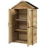 Outsunny Gartenhaus Gartenschuppen Gartenschrank, wetterbeständig, vintage Design, 102 cm x 54 cm x 177 cm, Natur, 102cm x 54cm x 177cm