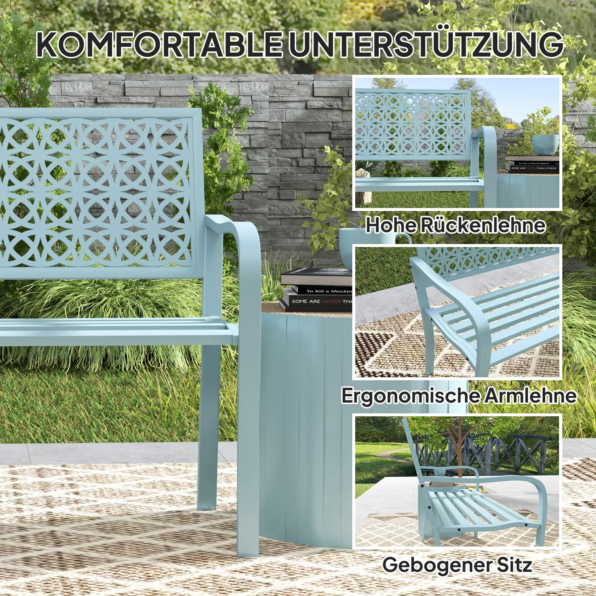 Outsunny Friesenbank 2-Sitzer Holzbank