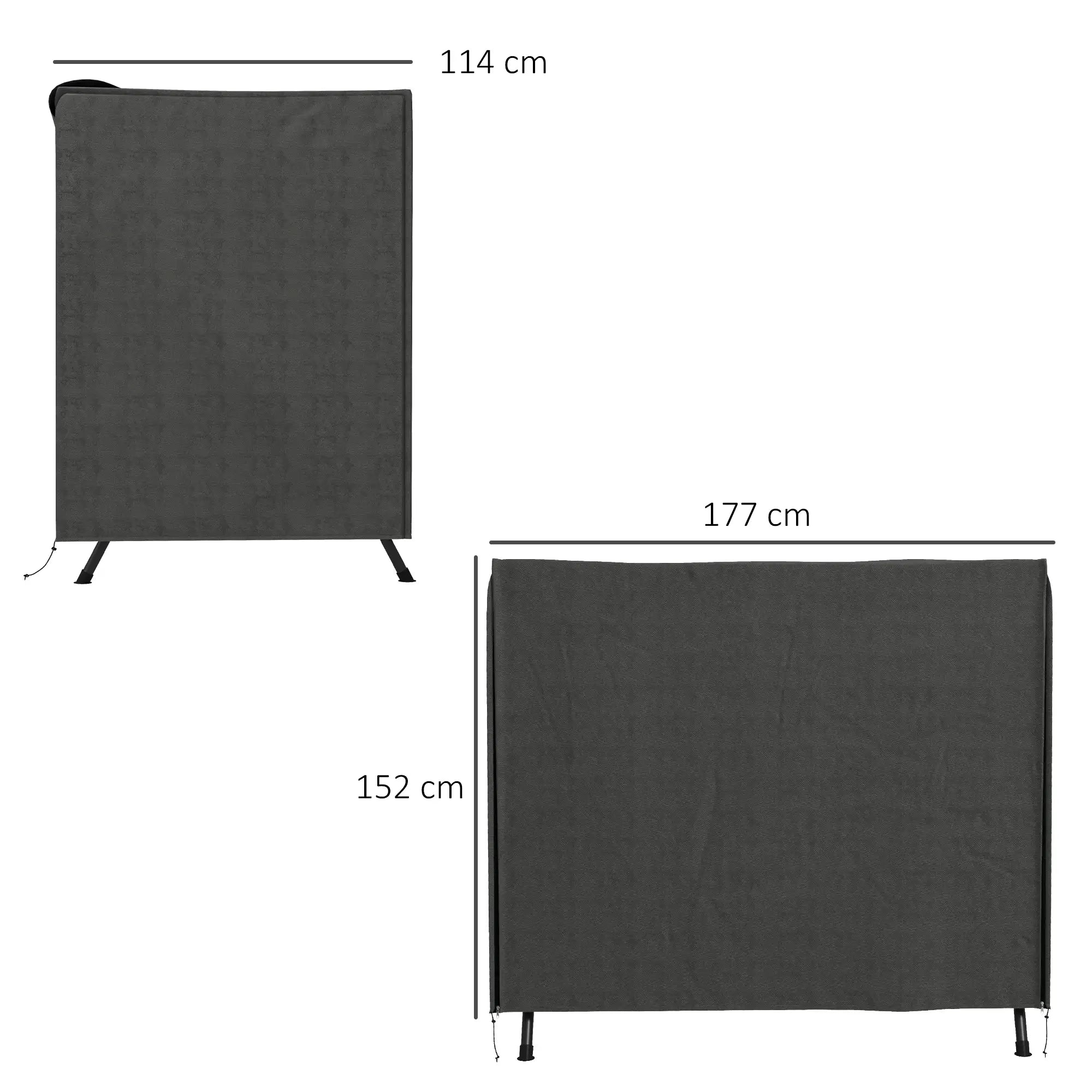 Outsunny Abdeckung für Gartenschaukel, Schutzhülle für Hollywoodschaukel, Abdeckhaube, wasserfest, 177 x 114 x 152 cm, Grau