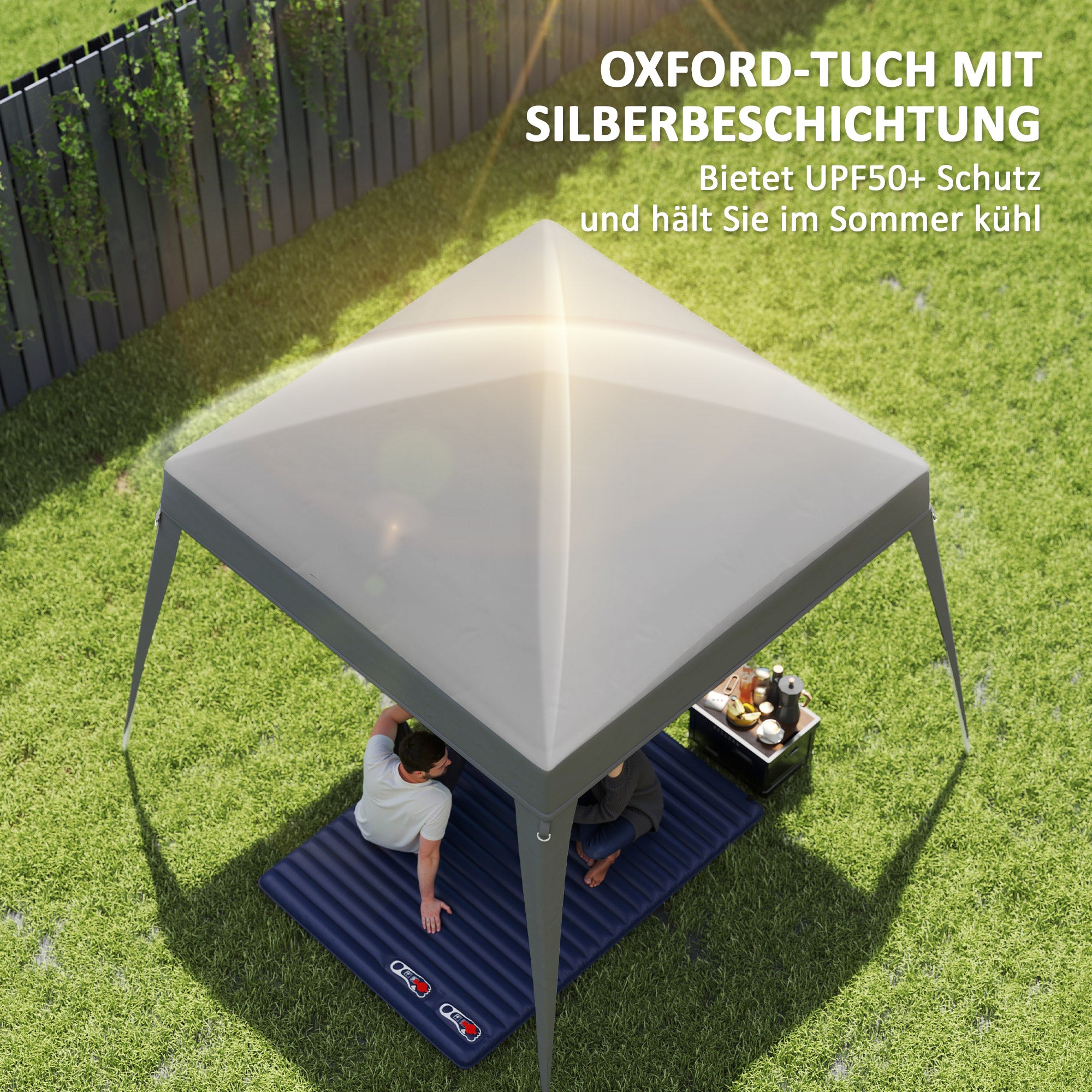 Outsunny Pavillon-Ersatzdach, Ersatzplane für 3 x 3 m Gartenpavillon, Gartenzeltdach-Ersatz, UPF50+, Oxford-Stoff, Hellgrau