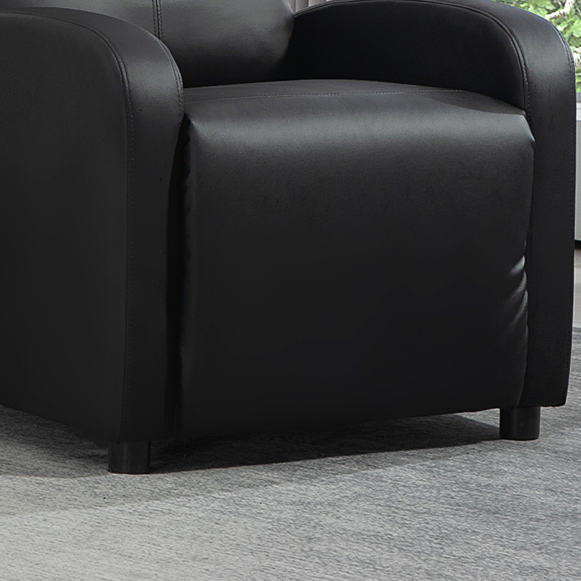 HOMCOM Relaxsessel Ruhesessel Fernsehsessel Sessel mit Liegefunktion Kunstleder (Schwarz)
