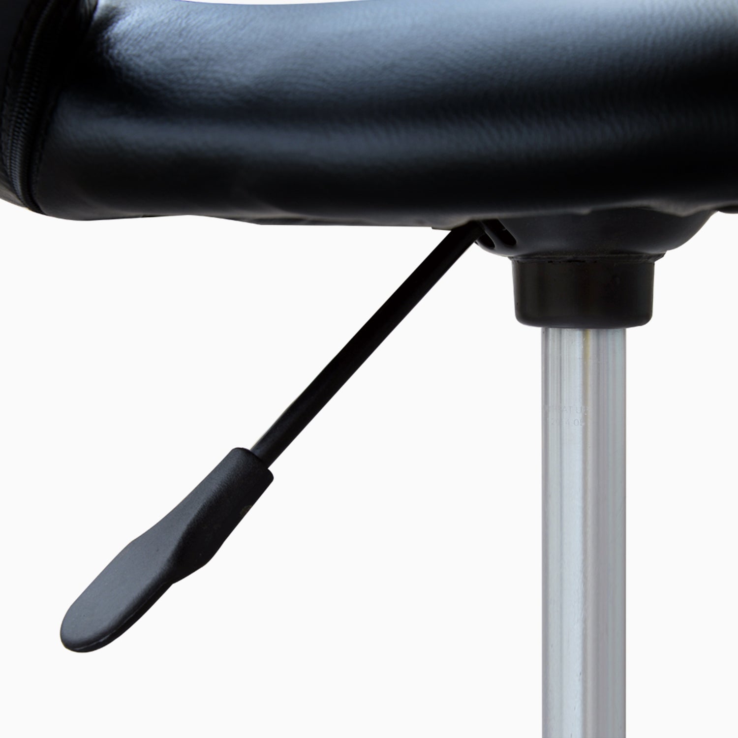 HOMCOM Rollhocker Arbeitshocker Drehhocker Bürostuhl höhenverstellbar, PU+Metall, Schwarz, 50 x 54 x (66-78) cm