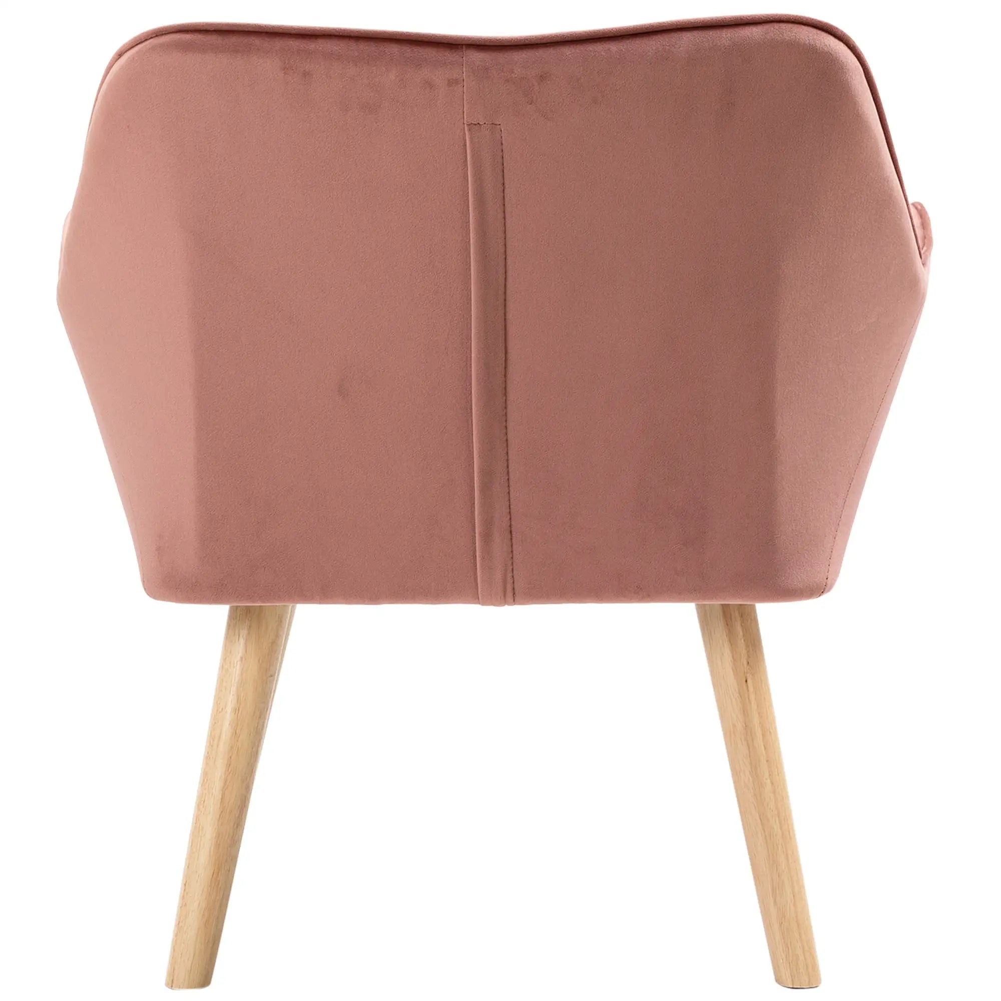 HOMCOM Polstersessel, Akzentsessel, Skandi Design, Samtoptik, bis 120 kg, Kautschukholzbeine, Rosa