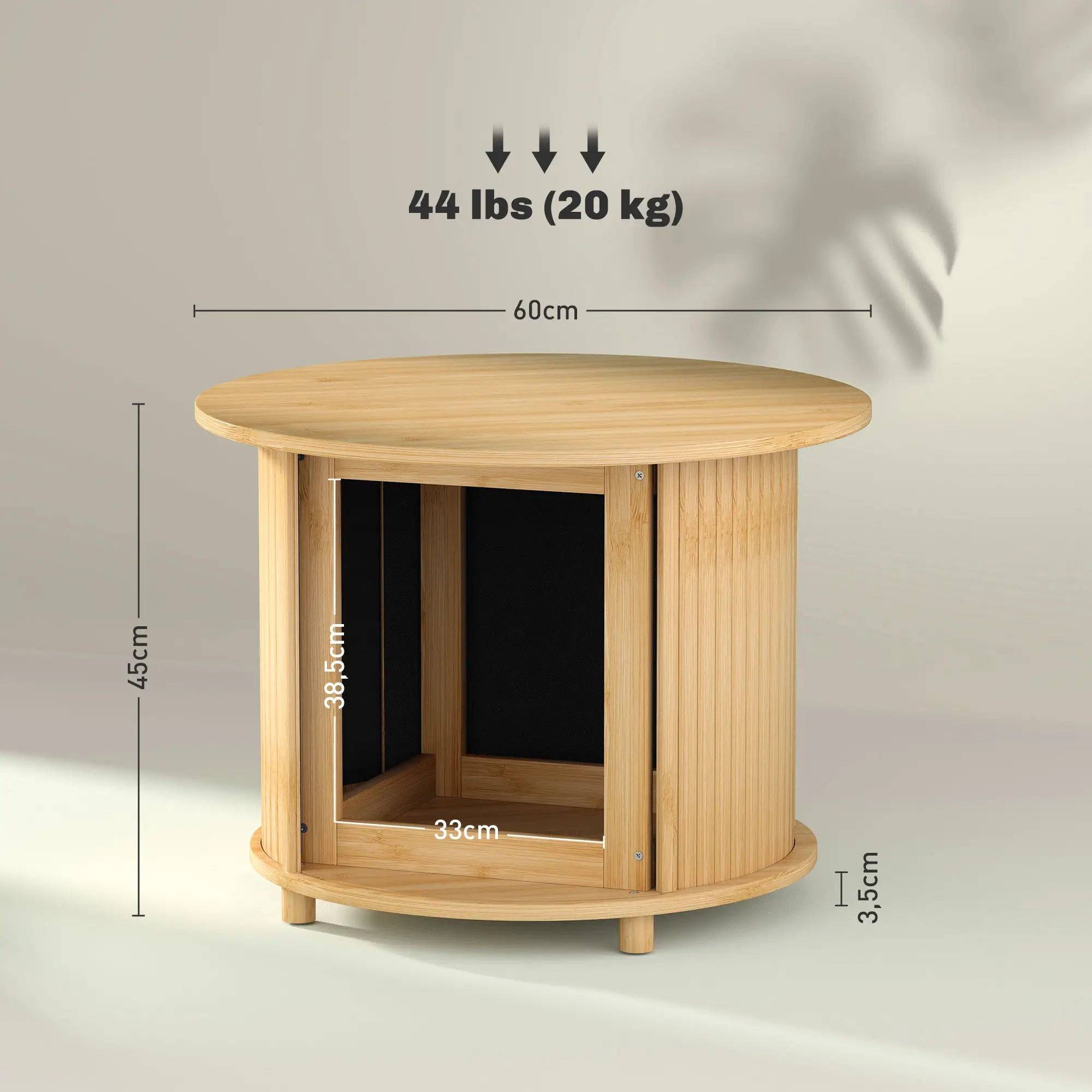 HOMCOM Couchtisch mit Stauraum und Schiebetür Bambus