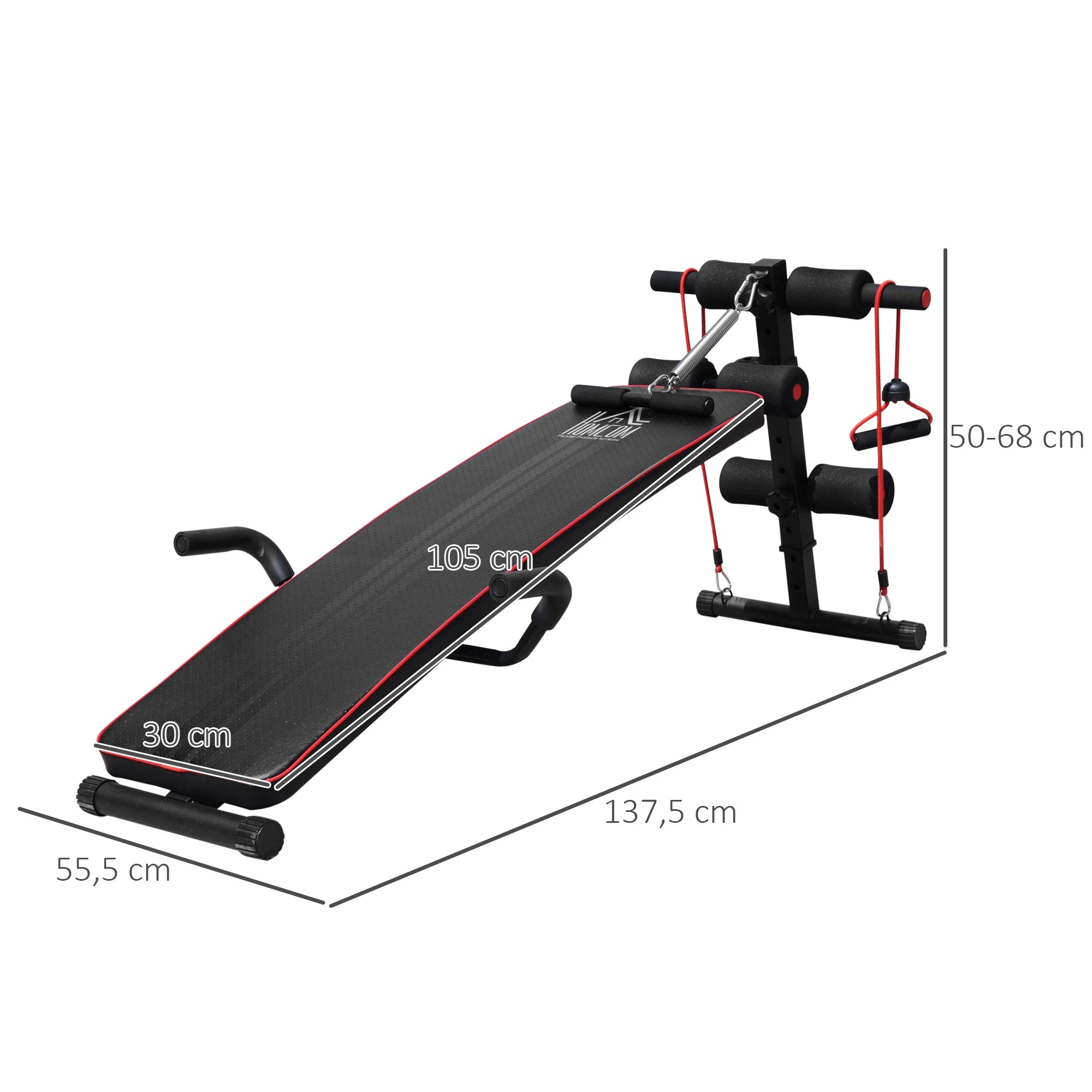 HOMCOM Abdominal Trainer – Adjustable Sit-Up Bench