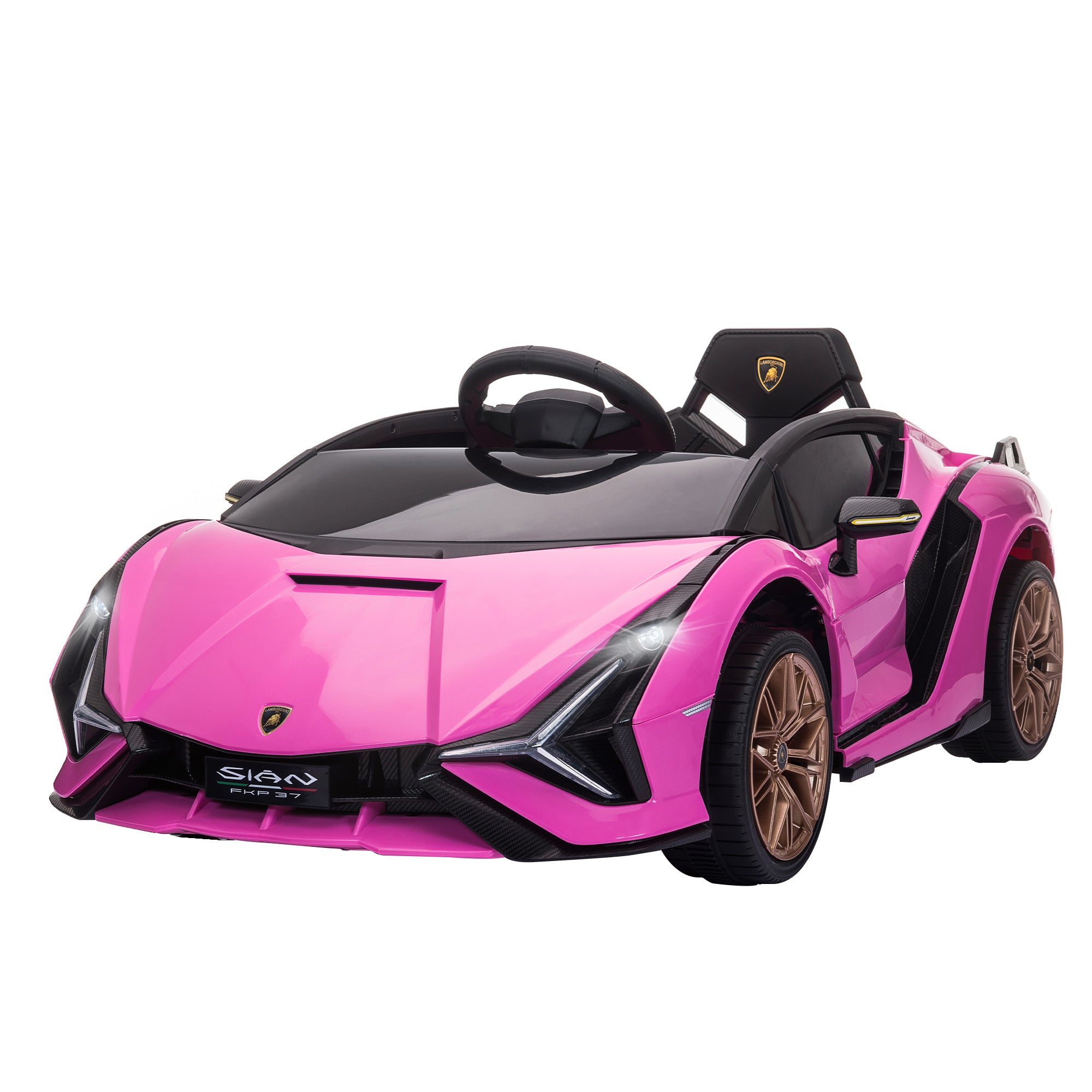 HOMCOM Kinder-Elektroauto, Lamborghini, 3-5 km/h, Fernsteuerung, für 3-5 Jahre, Rosa