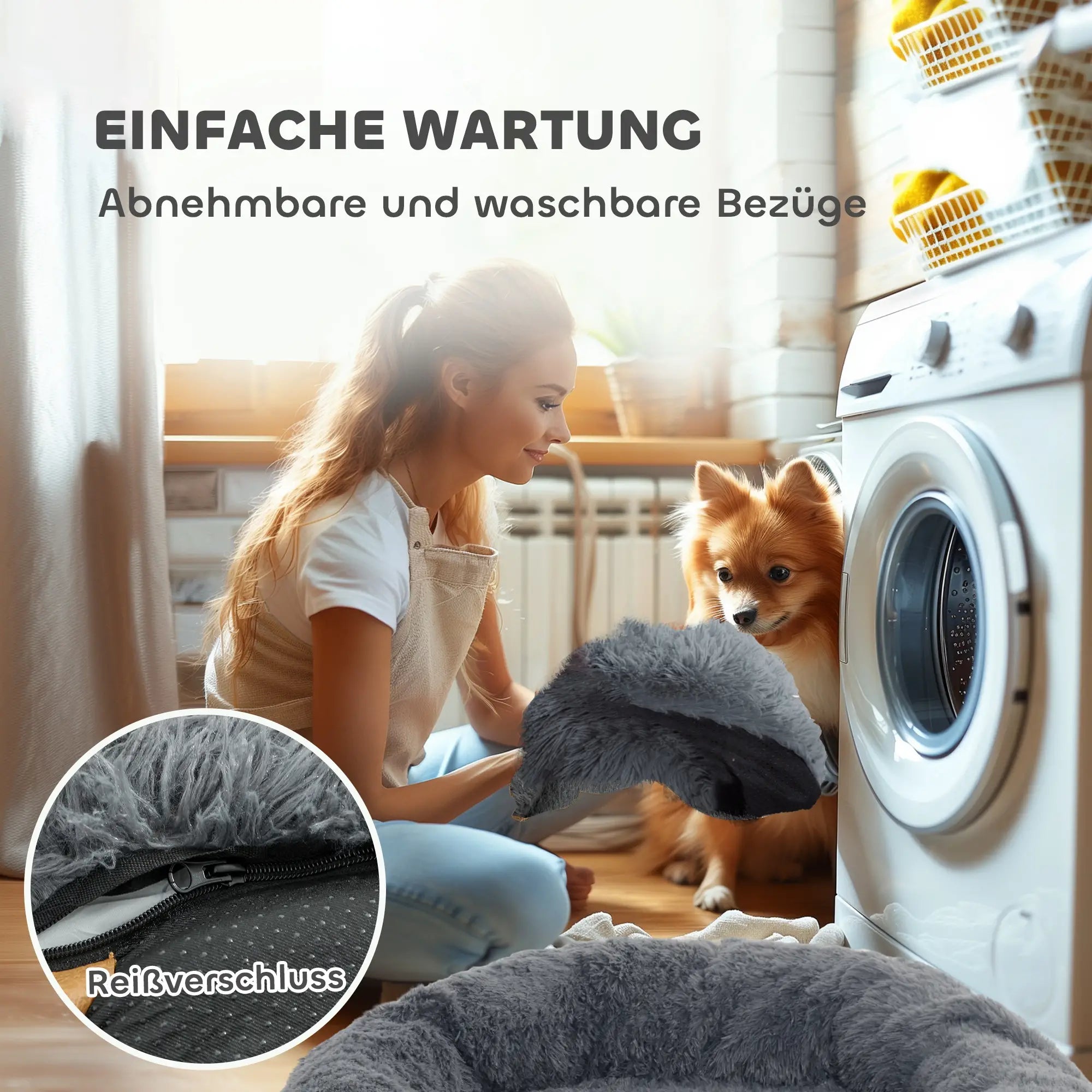 PawHut Hundebett 175x115 cm mit Haltegriff & waschbarem Bezug