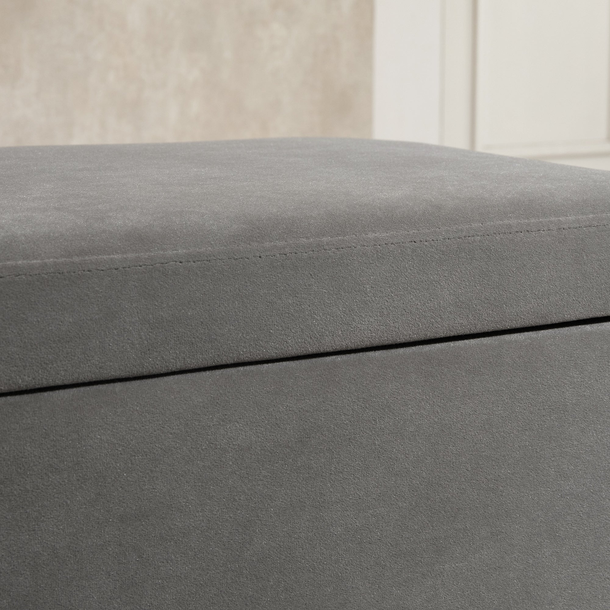 HOMCOM Sitzbank, Polsterbank mit Stauraum, Truhenbank, Metall, Schaumstoff, Kautschukholz, Kohlegrau, 110 x 43 x 45 cm