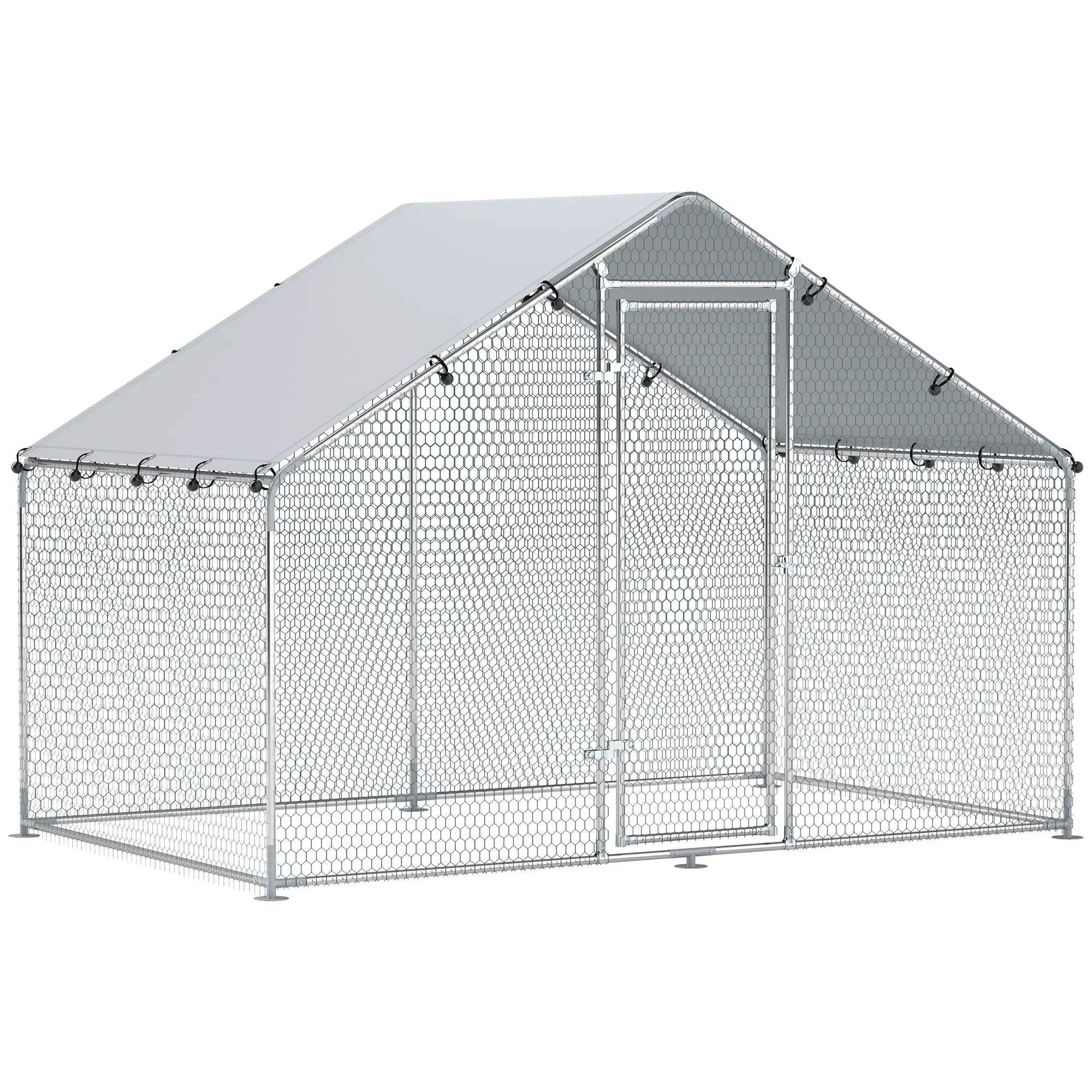 PawHut Hühnerstall Freilaufgehege Outdoor UV-Schutz verzinkter Stahl
