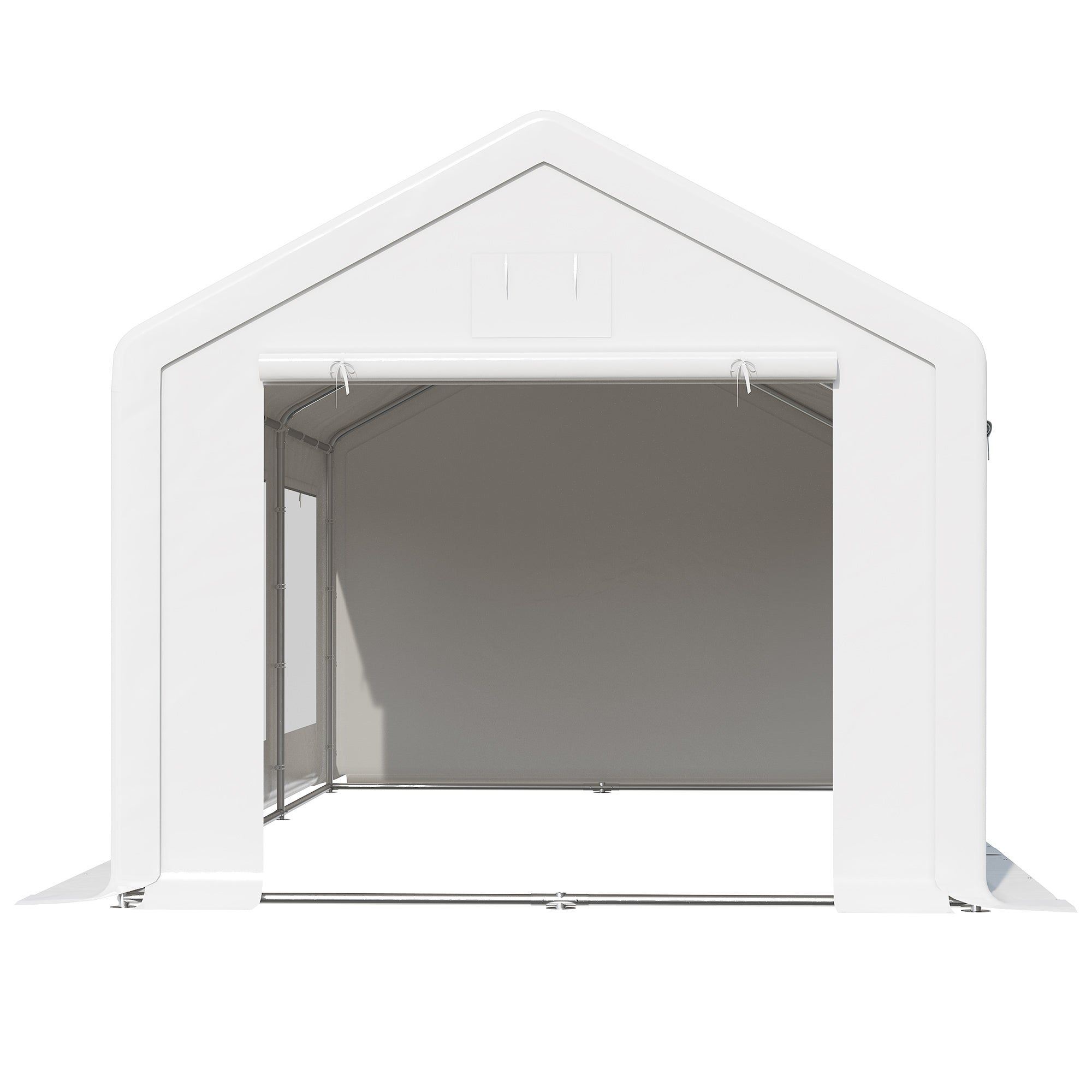 Outsunny Pavillon 6 x 3 m, Partypavillon, abnehmbare Seitenwände, mit aufrollbaren Türen + Fenstern, Weiß