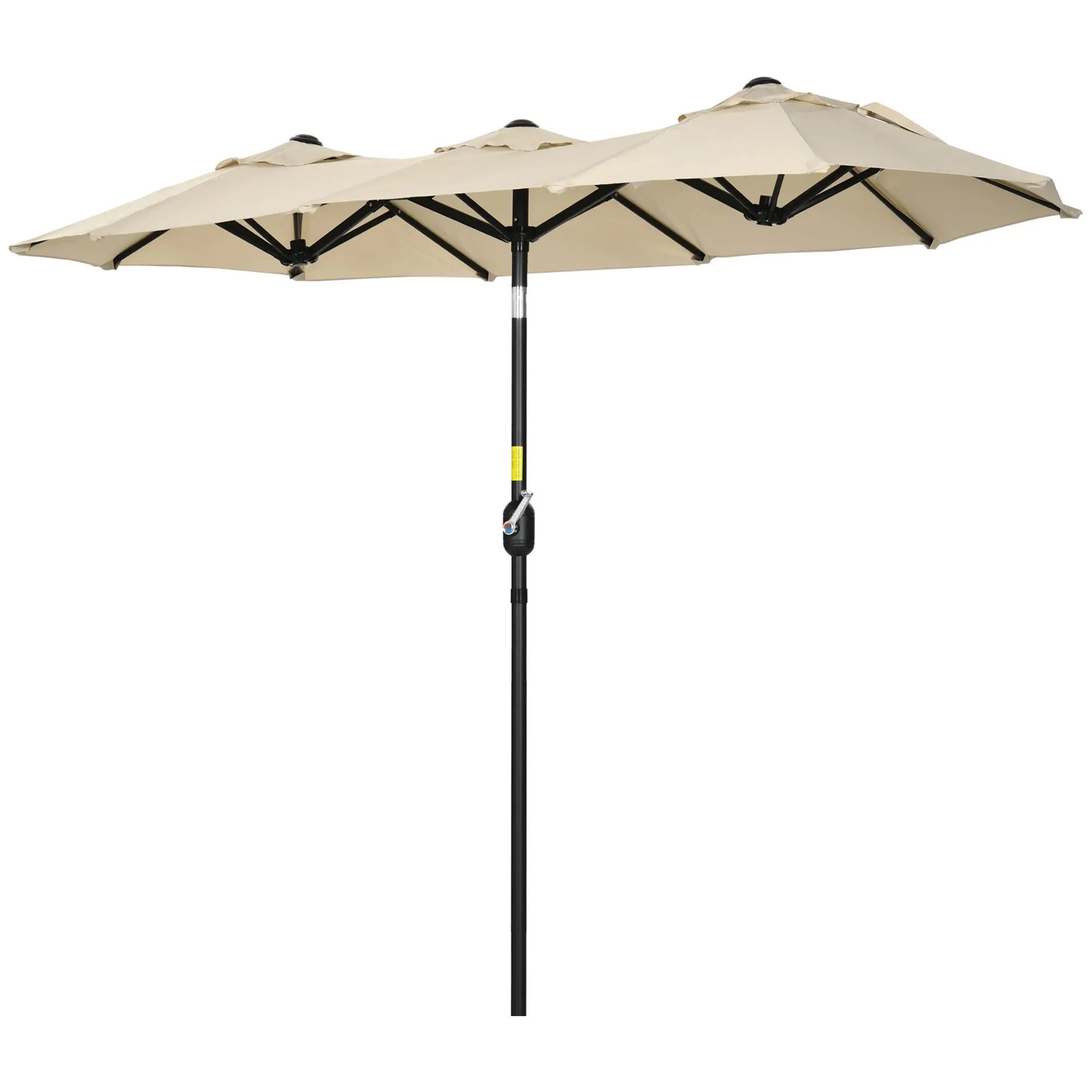 Outsunny Doppelsonnenschirm neigbar mit Kurbel Gartenschirm