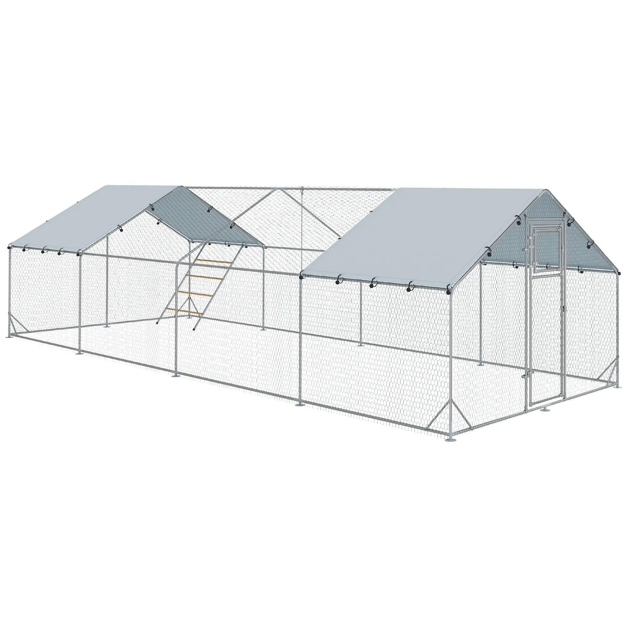 PawHut Hühnerstall Freilaufgehege Outdoor für 24-30 Hühner UV-beständig
