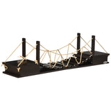 PawHut Katzenkletterwand, Katzenregal, Hängebrücke, 96 cm x 20 cm x 25,5 cm, Braun, 96cm x 20cm x 25,5cm