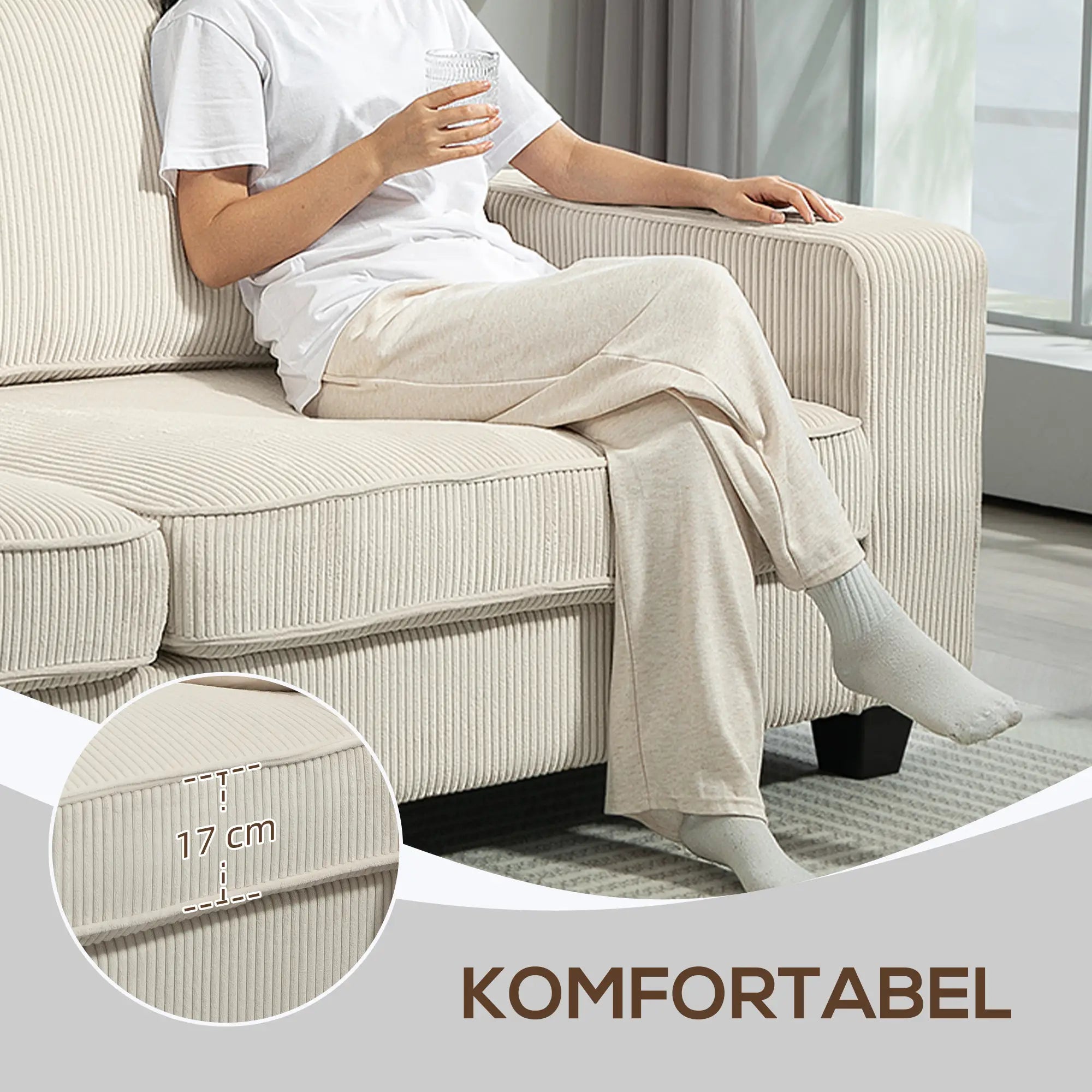HOMCOM 3-Sitzer Sofa