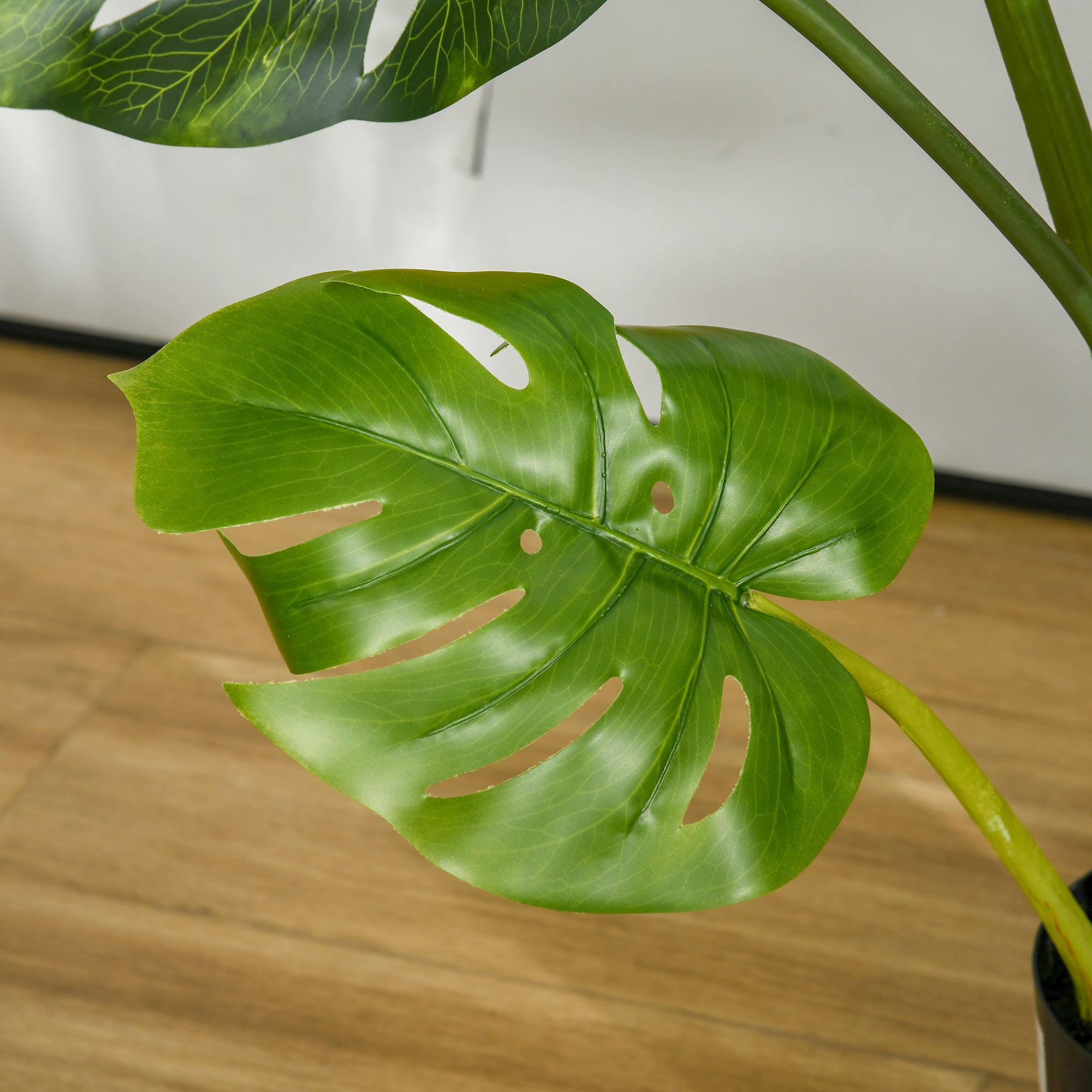 HOMCOM künstliche Pflanzen 110 cm künstlicher Monstera Kunstpflanzen im Topf Kunstbaum Zimmerpflanze Dekopflanze Büropflanze Kunststofftopf für drinnen und draußen