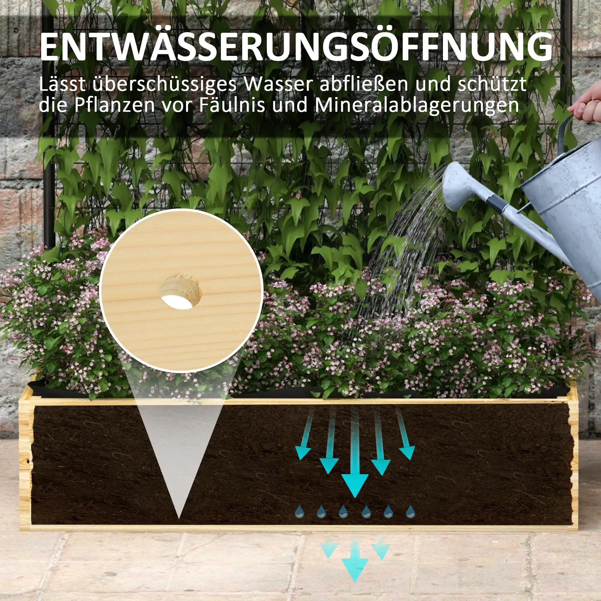 Outsunny Hochbeet mit Rankhilfe 80×38×145?cm