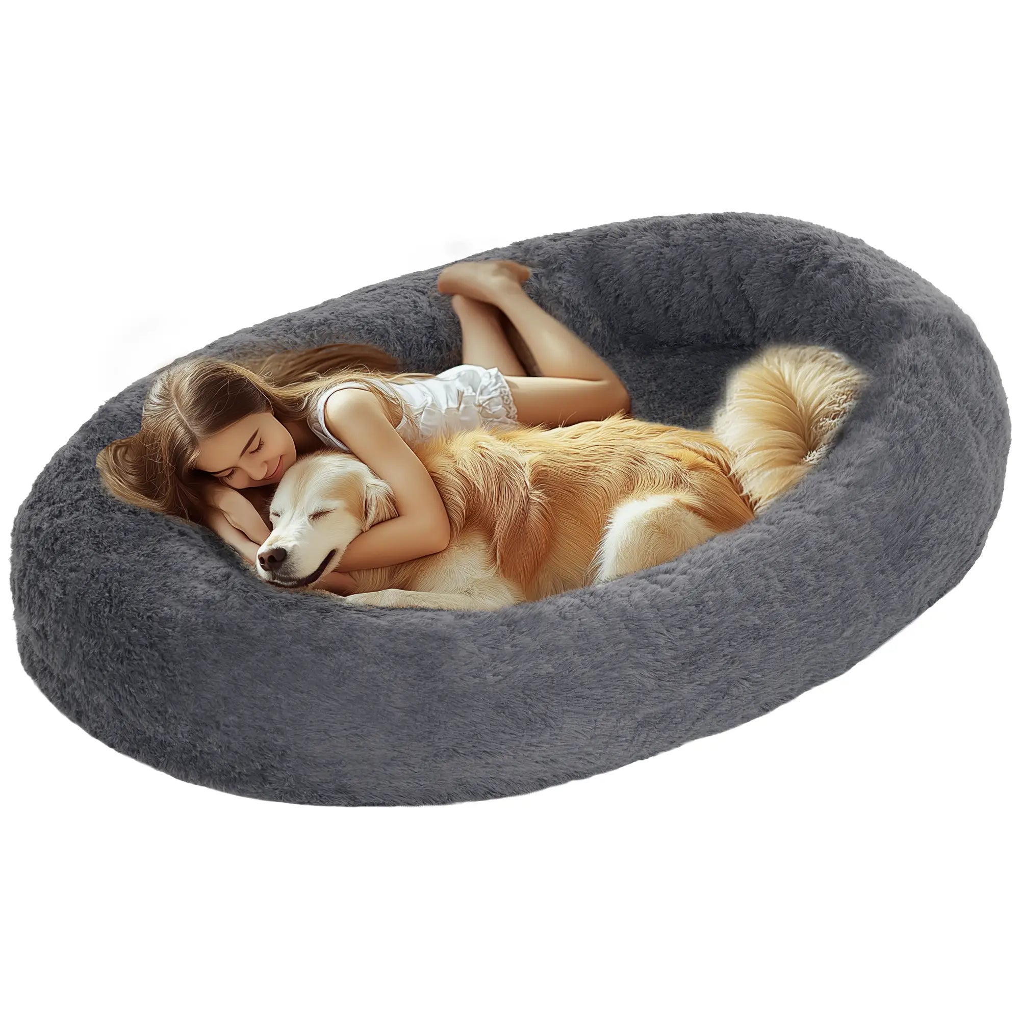 PawHut Hundebett 175x115 cm mit Haltegriff & waschbarem Bezug
