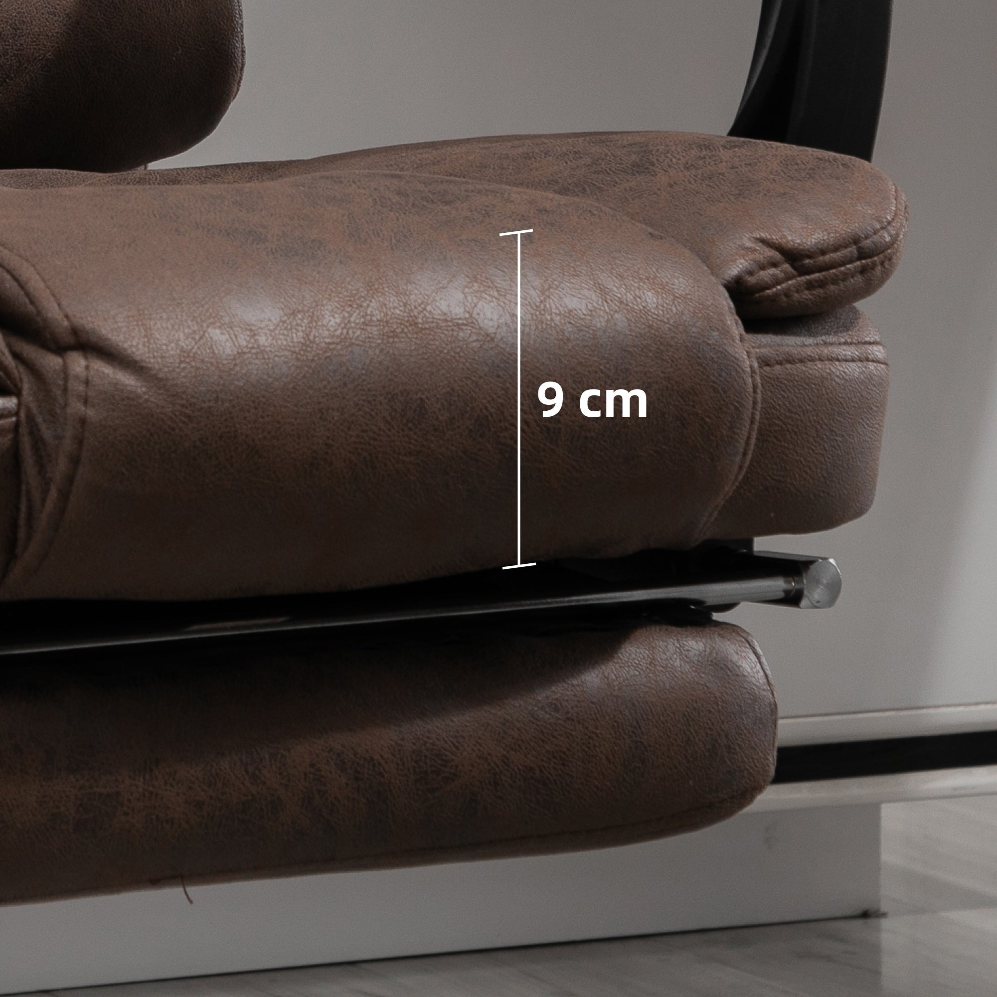 Vinsetto Massage-Bürostuhl, Liege- & Wärmefunktion, drehbar, ergonomisch, bis 120 kg, Braun