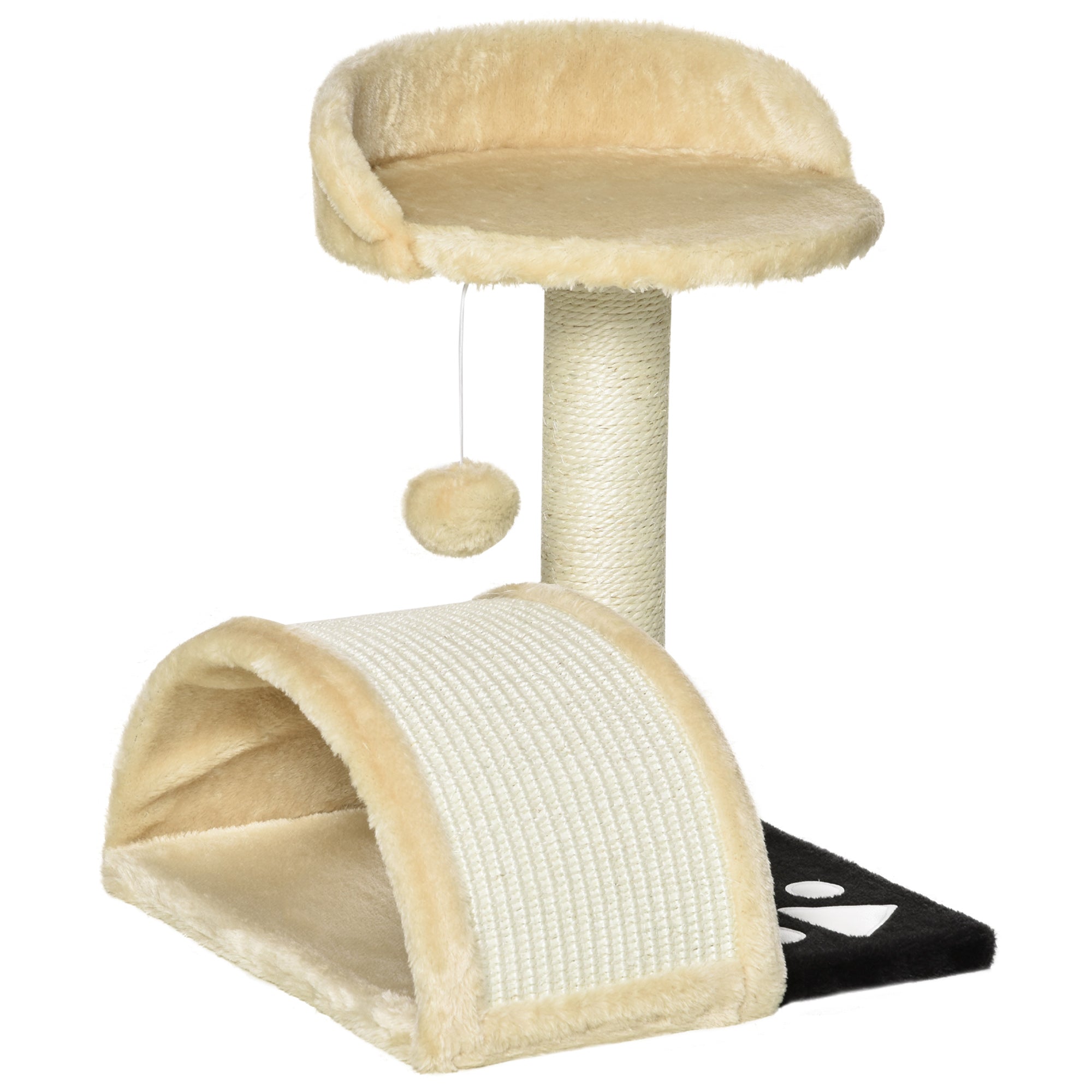 PawHut petit arbre à chat 46H cm avec griffoirs