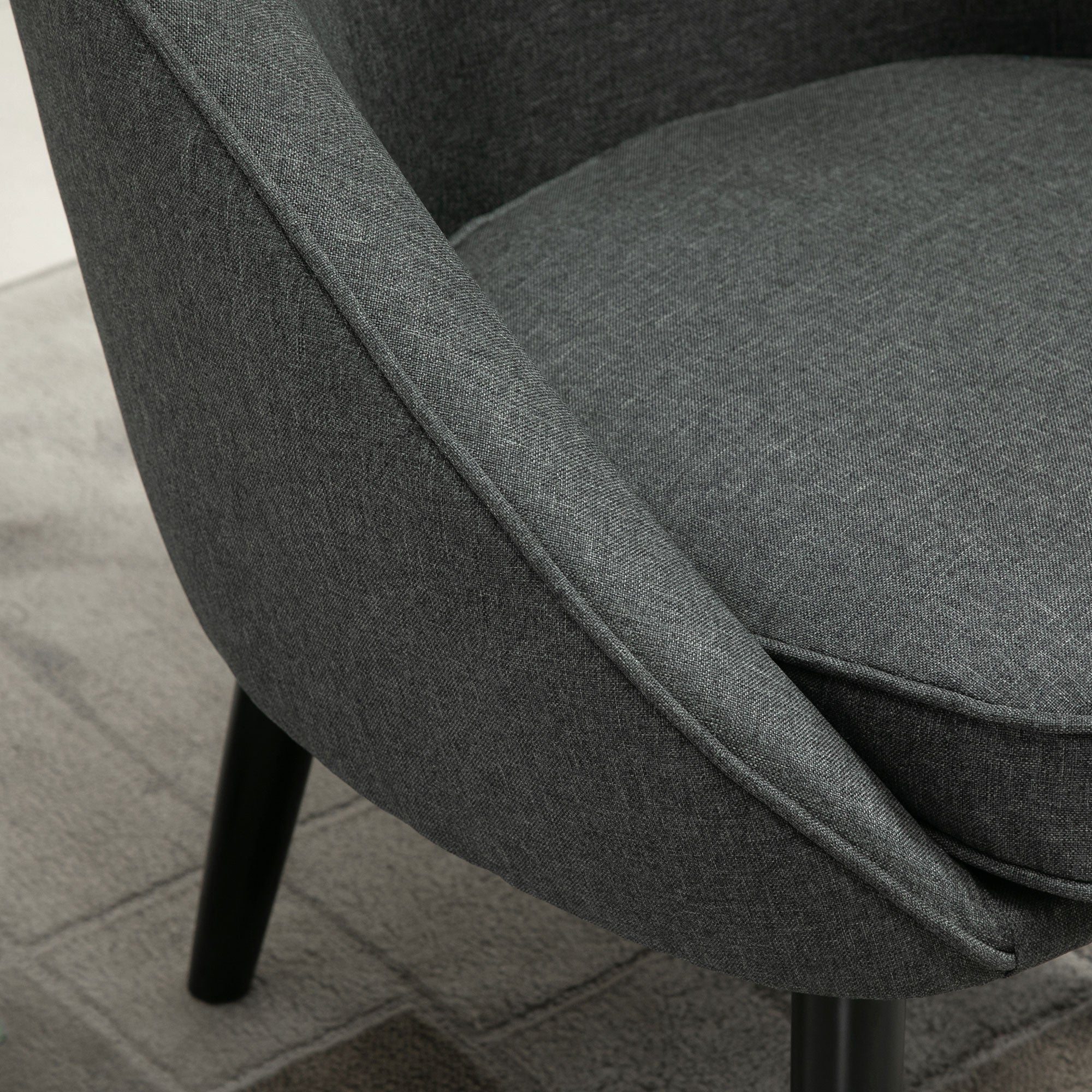 HOMCOM Loungesessel Cocktailsessel bis 150 kg, Leinen-Optik Holz Grau 71 x 65 x 75 cm
