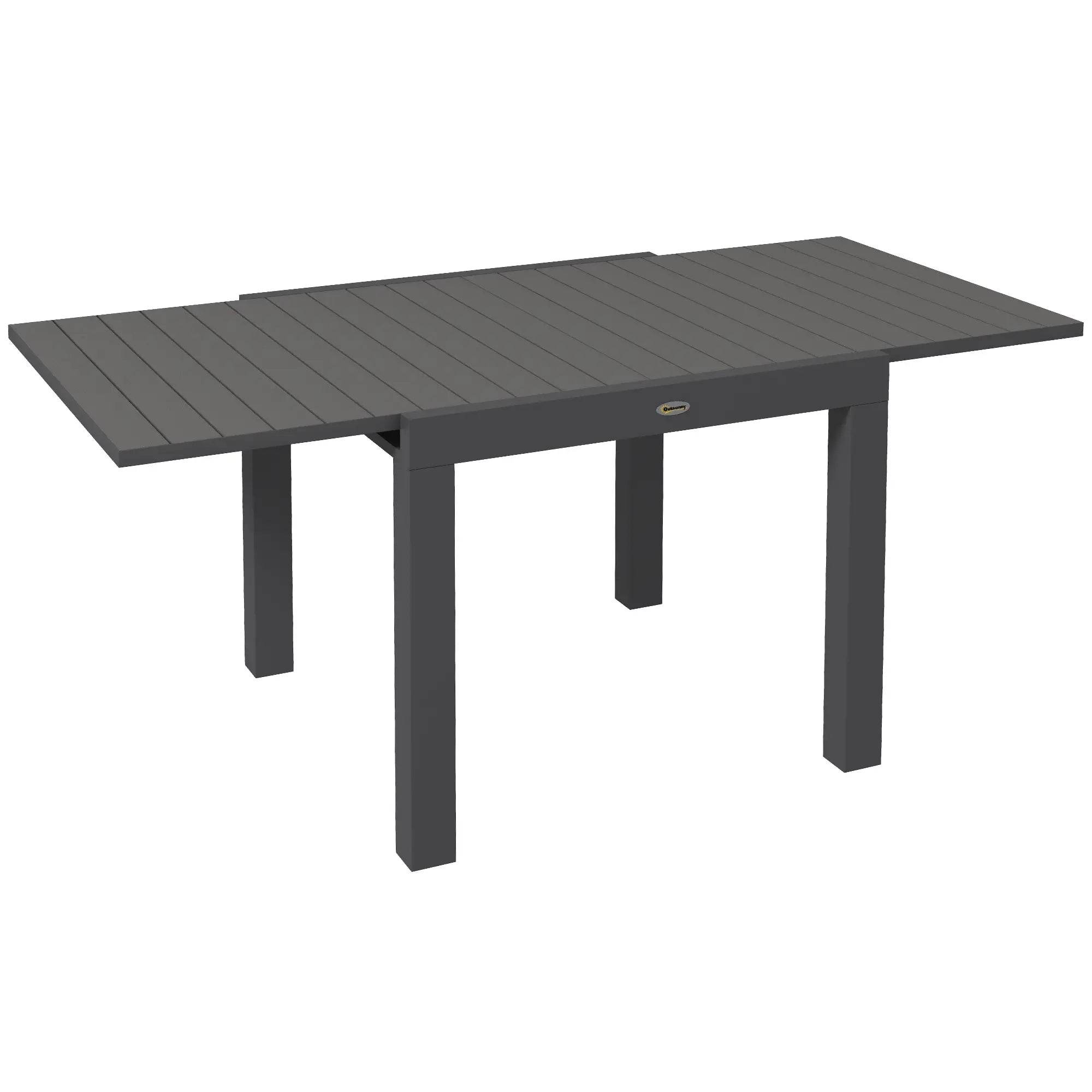Outsunny Gartentisch 81/162×80?cm Grau