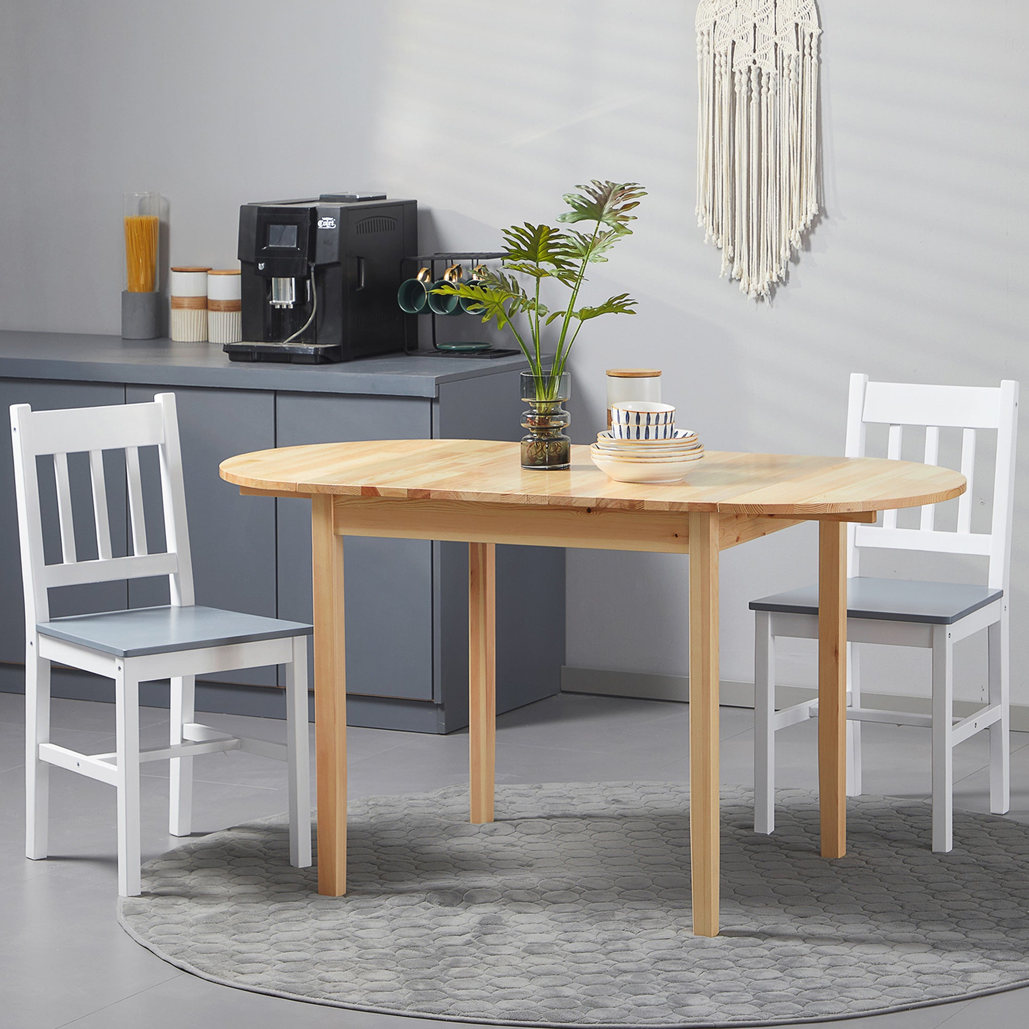 HOMCOM Esstisch aus Holz Klappbar Küchentisch für 6 Personen mit Drop-Leaf-Design 140 x 70 x 75 cm Naturholz