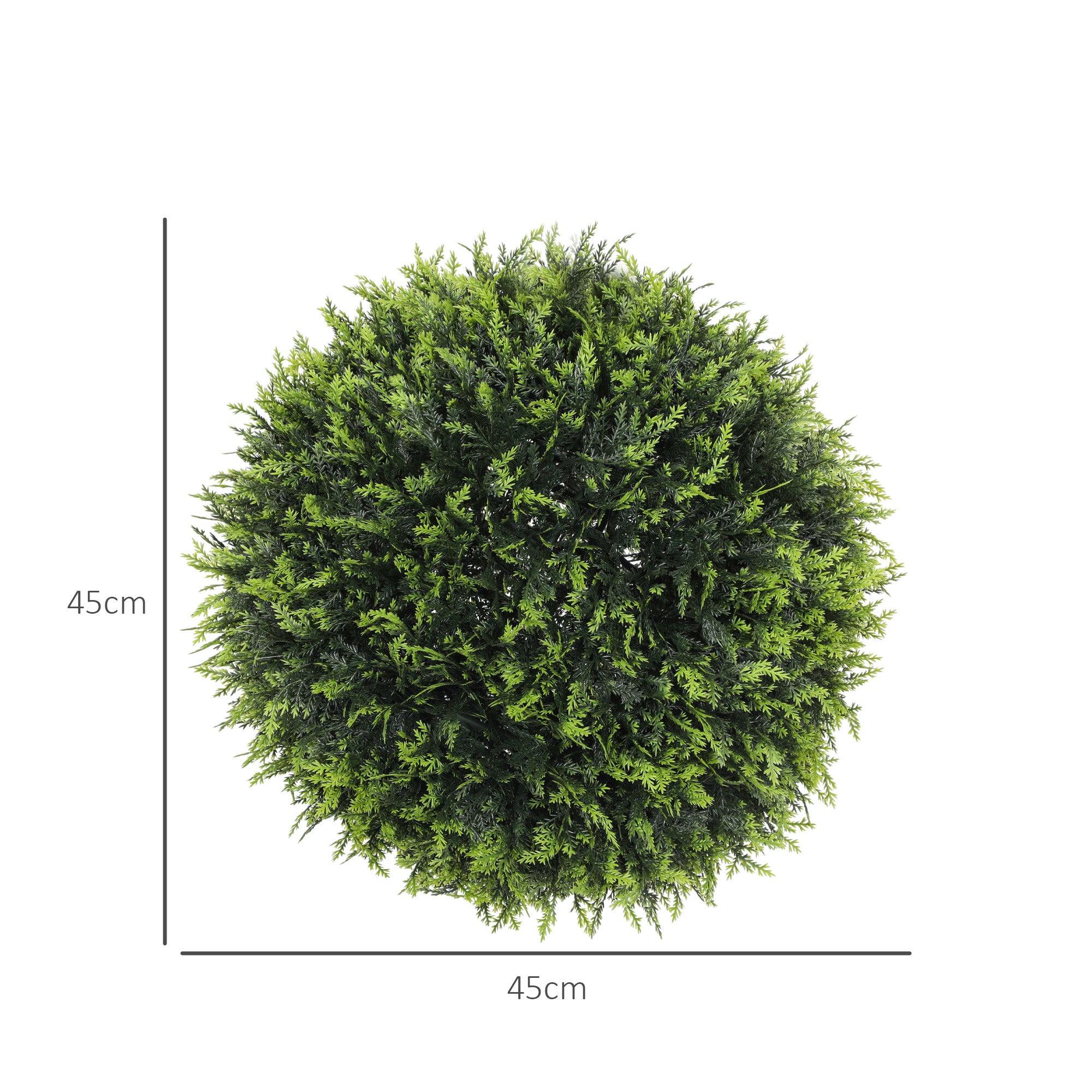 HOMCOM Künstliche Pflanzen im 2er-Set, UV-beständige dekorative Pflanzen, Deko-Pflanzen, Indoor, Outdoor, 45 cm, Grün