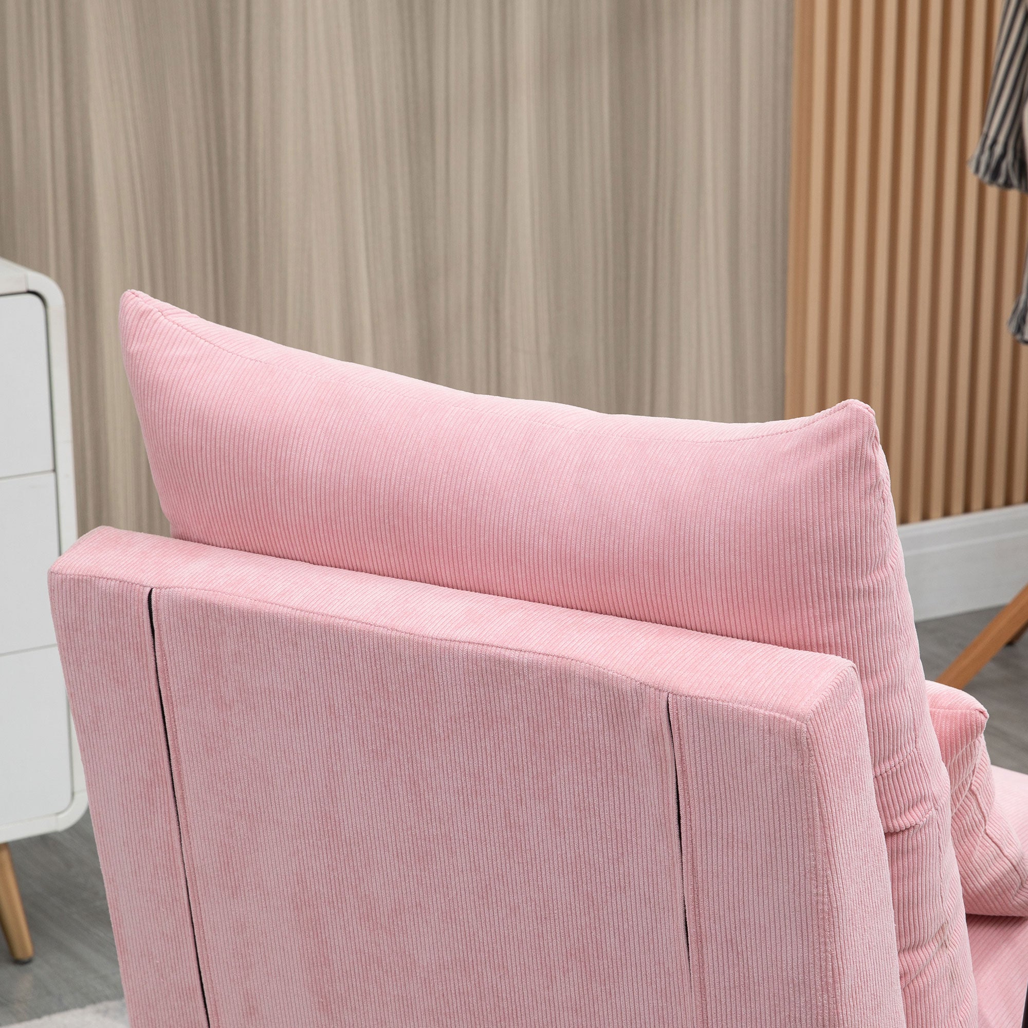 HOMCOM Sessel mit Ottomane, inkl. Kissen, 68 cm x 91,5 cm x 88 cm, Rosa