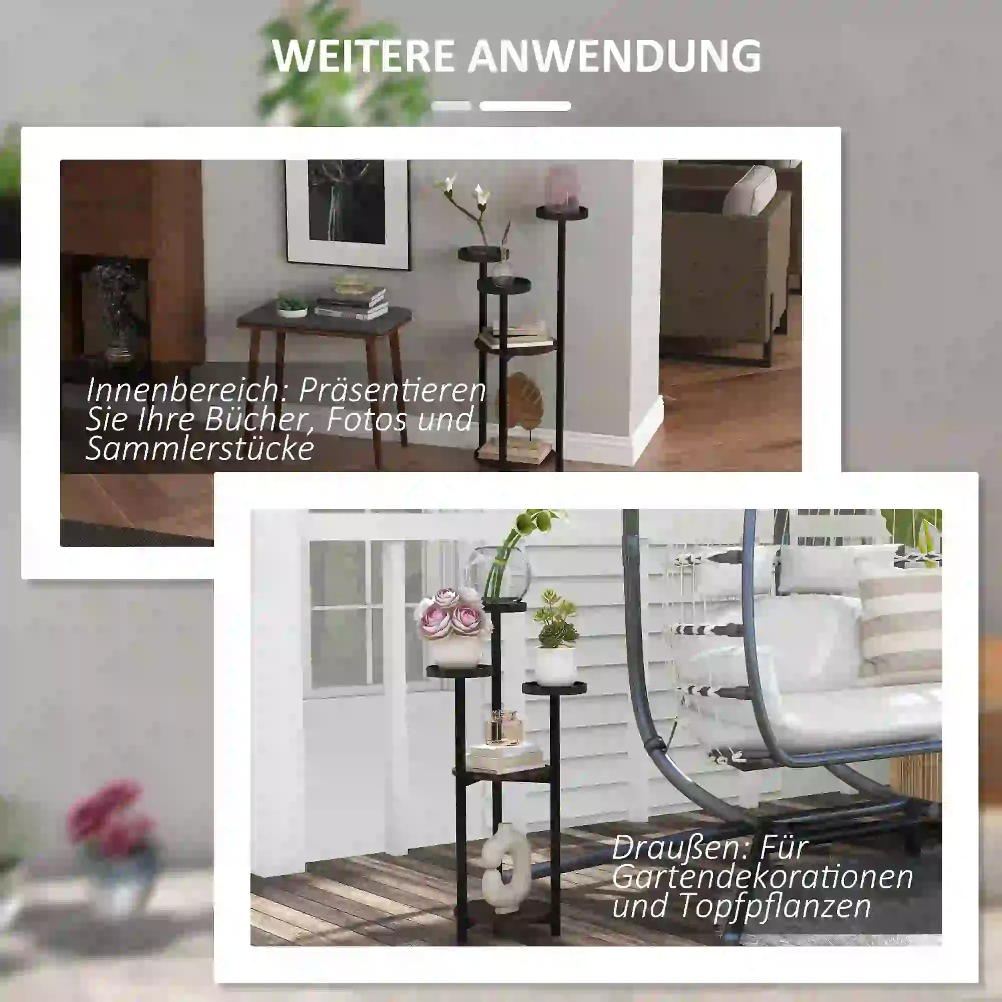 Outsunny Holz-Pflanzenständer 5 Ebenen Braun