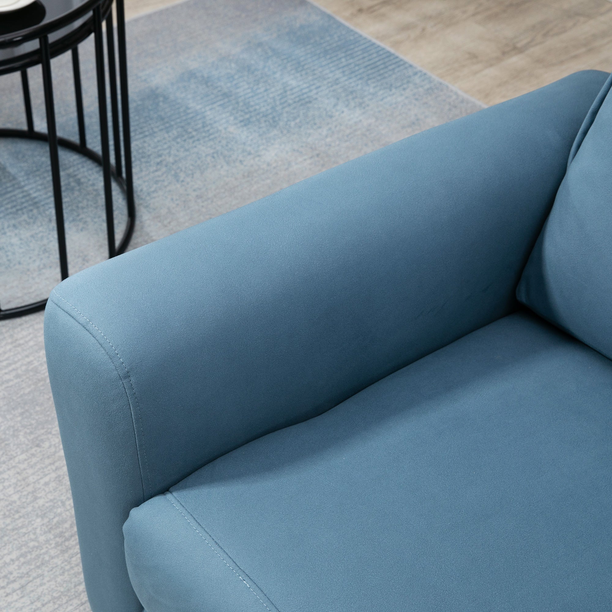 HOMCOM Aufstehhilfe Relaxsessel Fernsehsessel, integrierte Fußstütze, Seitentasche, Kabelfernbedienung, 84 x 89,5 x 105 cm,Blau