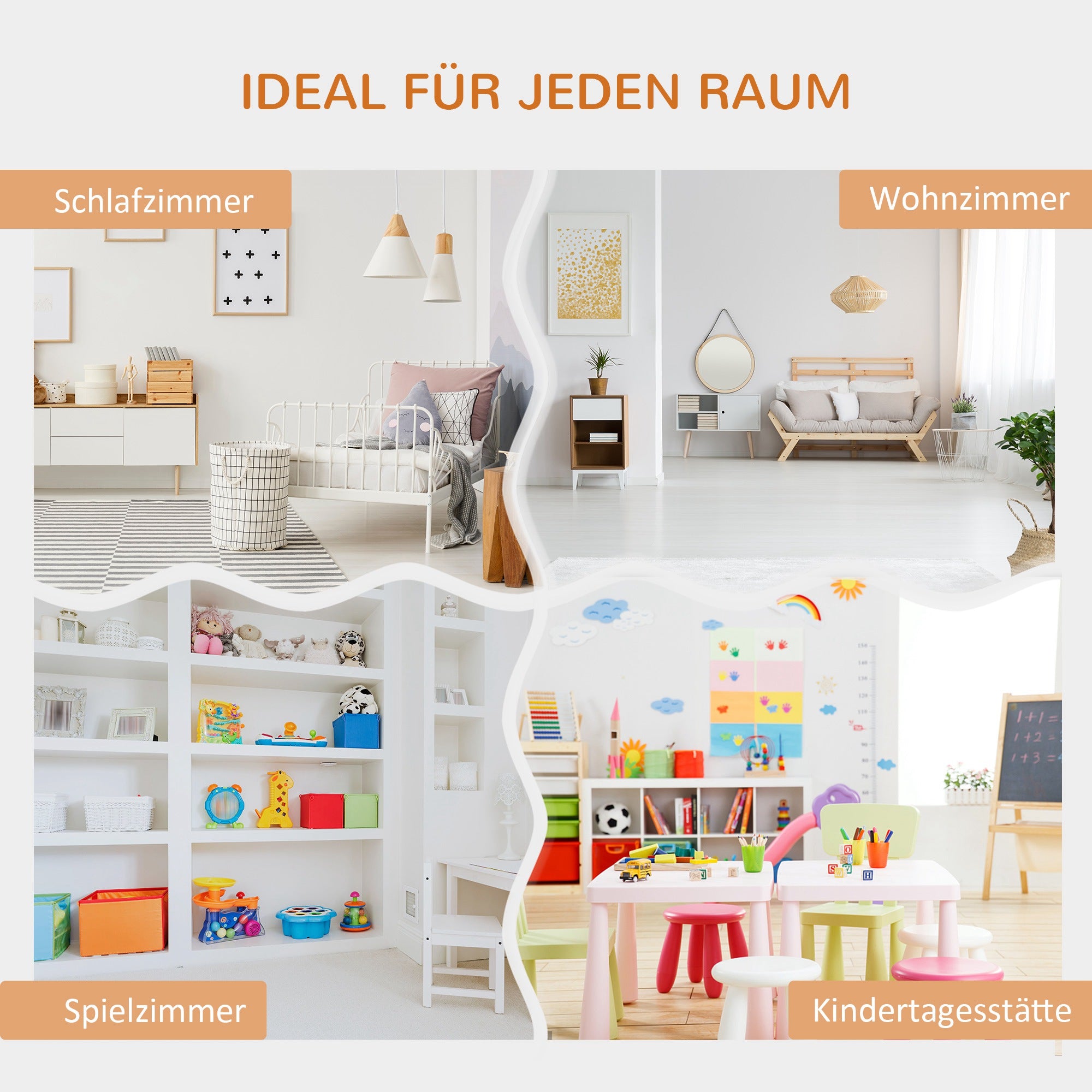 HOMCOM 2-in-1 Kinderregal Regal + Sitzbank inkl. Polster 103 cm × 30 cm × 62 cm Weiß + Grau
