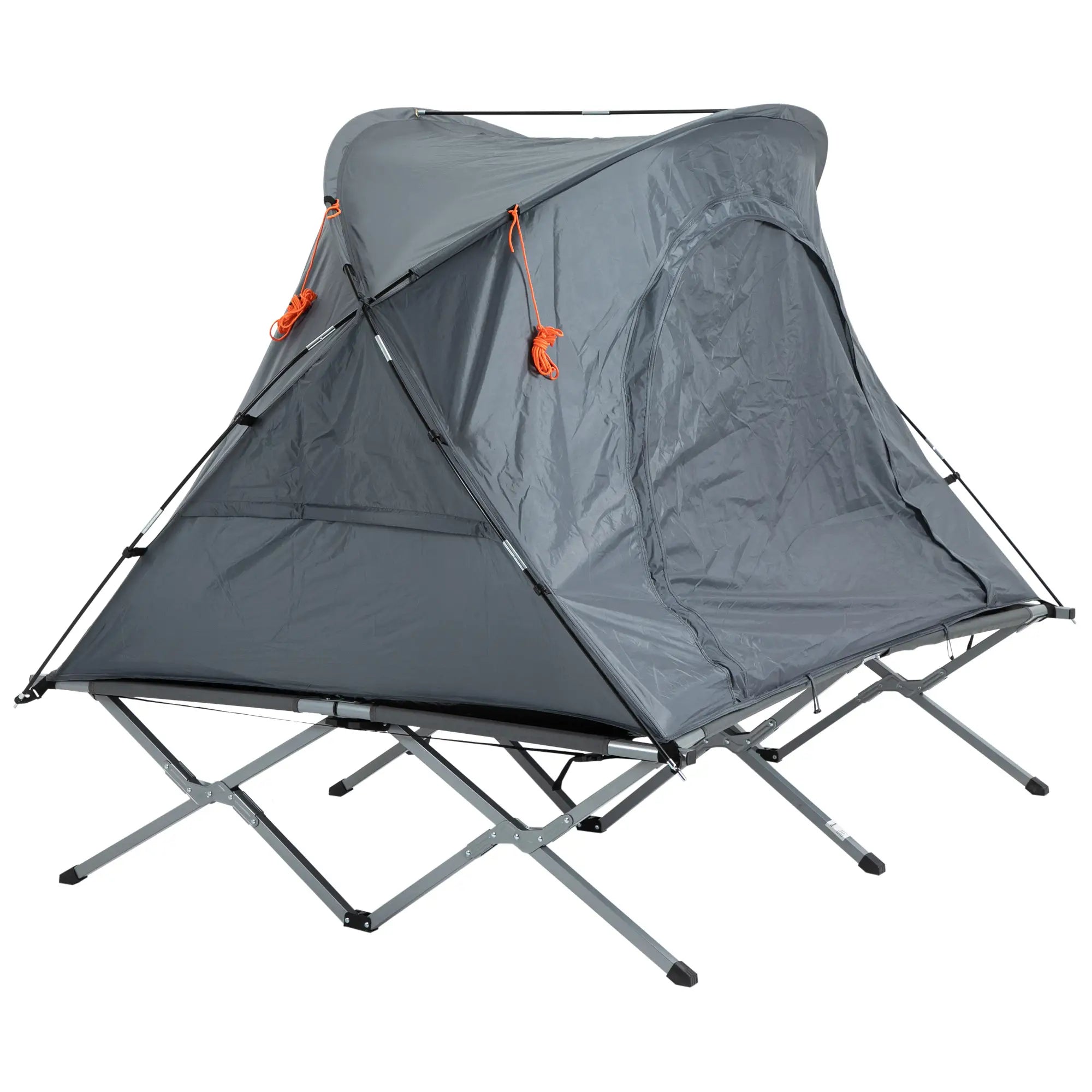 Outsunny Campingbett mit Zelt & Luftmatratze für 2 Personen, 200×146×159?cm, Grau
